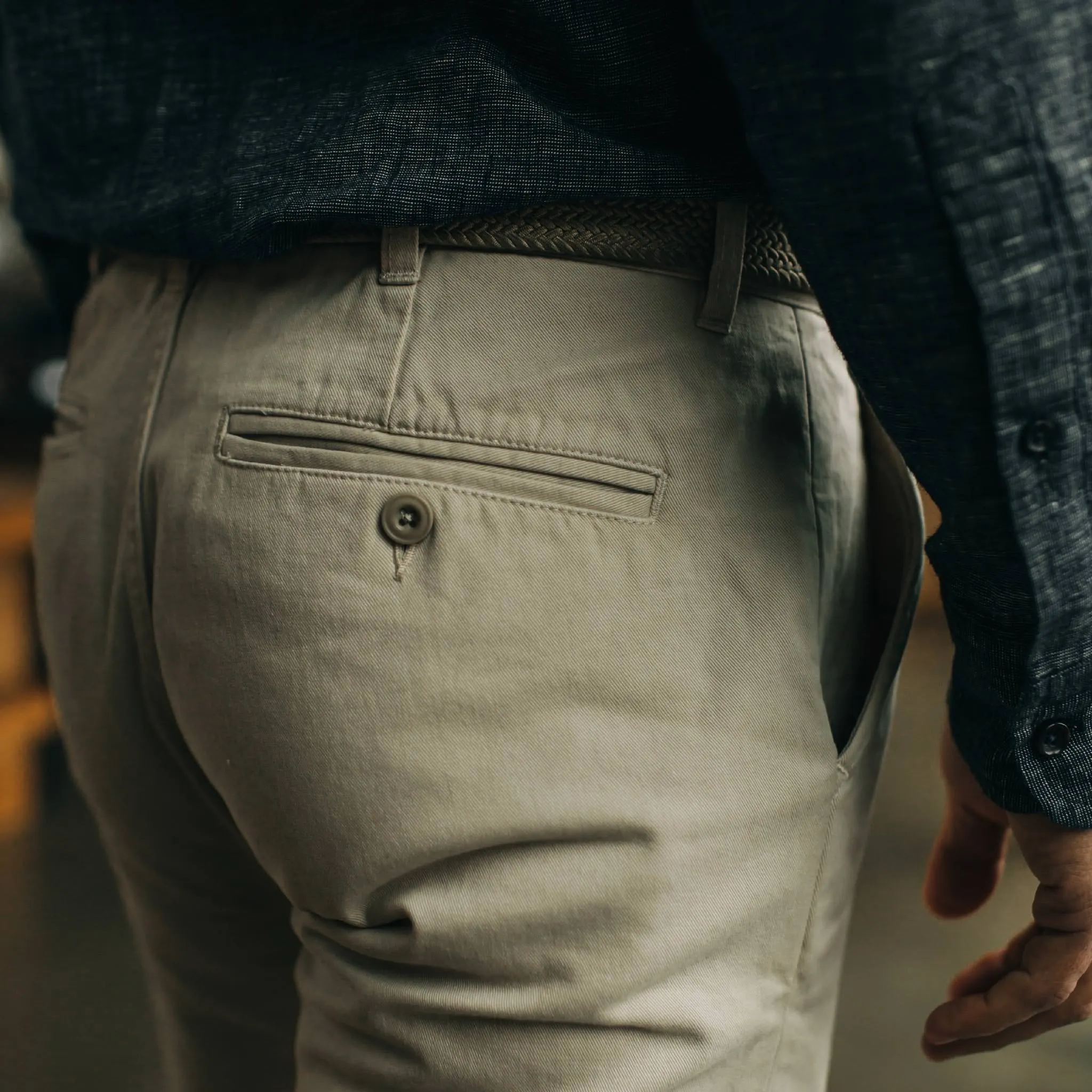 The Slim Foundation Pant in Organic Stone sold by Taylor Stitch product image thumbnail 5