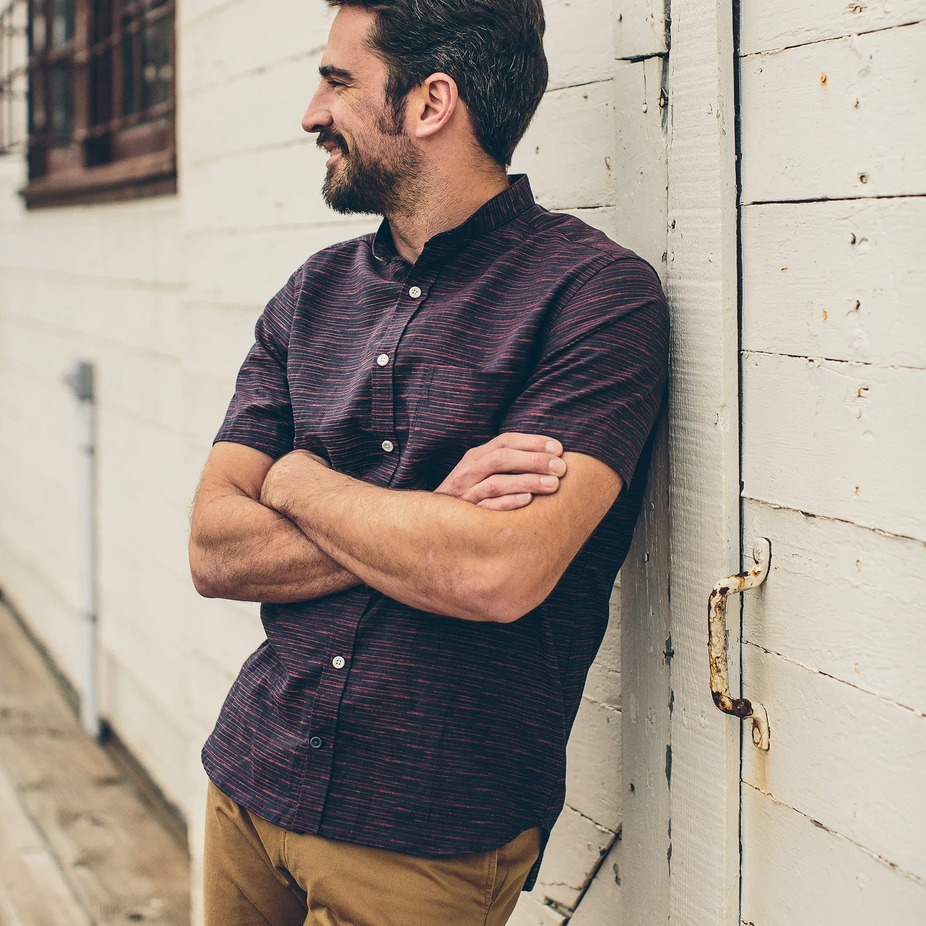 The Bandit in Navy & Red Slub Stripe sold by Taylor Stitch product image thumbnail 2