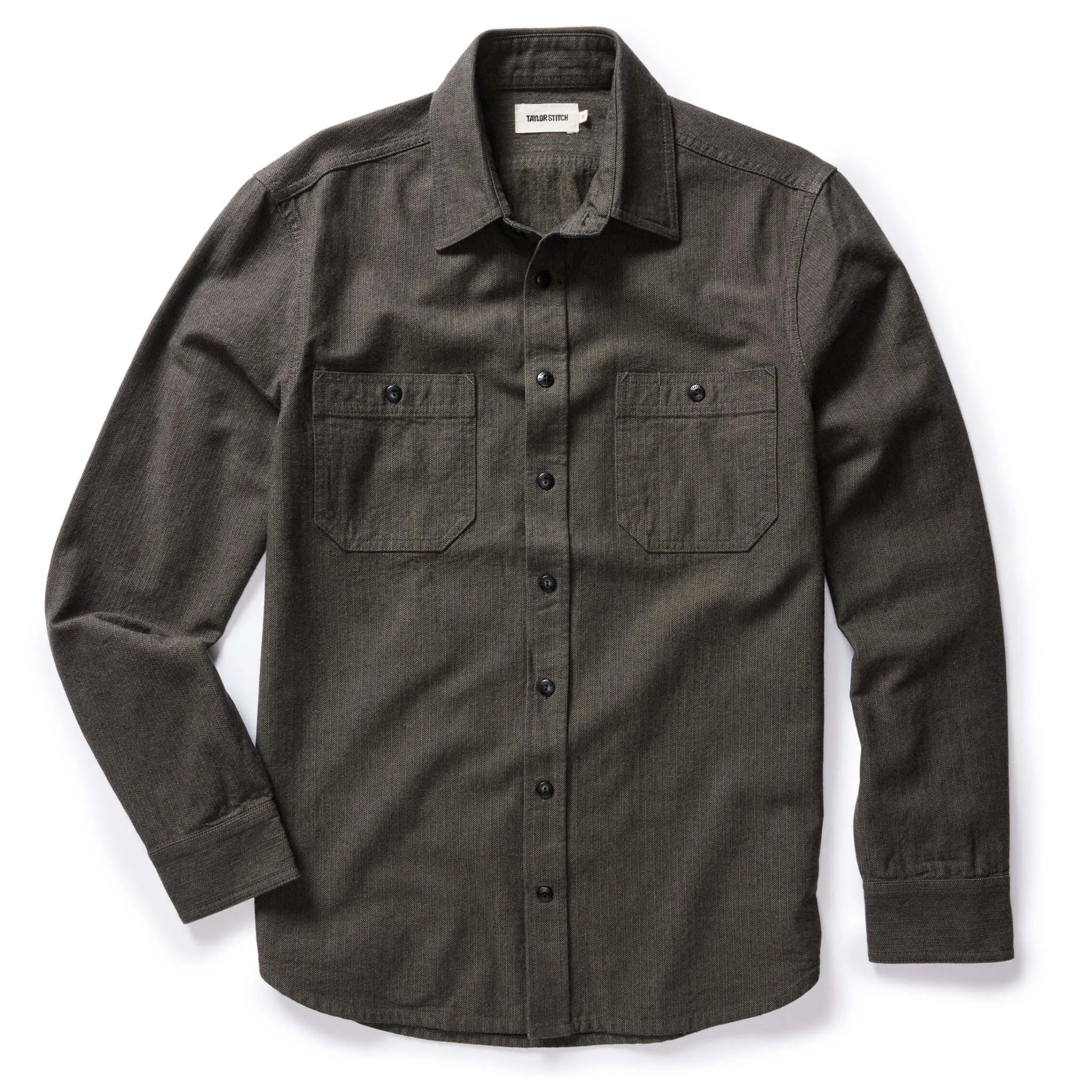 The Utility Shirt in Olive Broken Herringbone sold by Taylor Stitch product image thumbnail 5