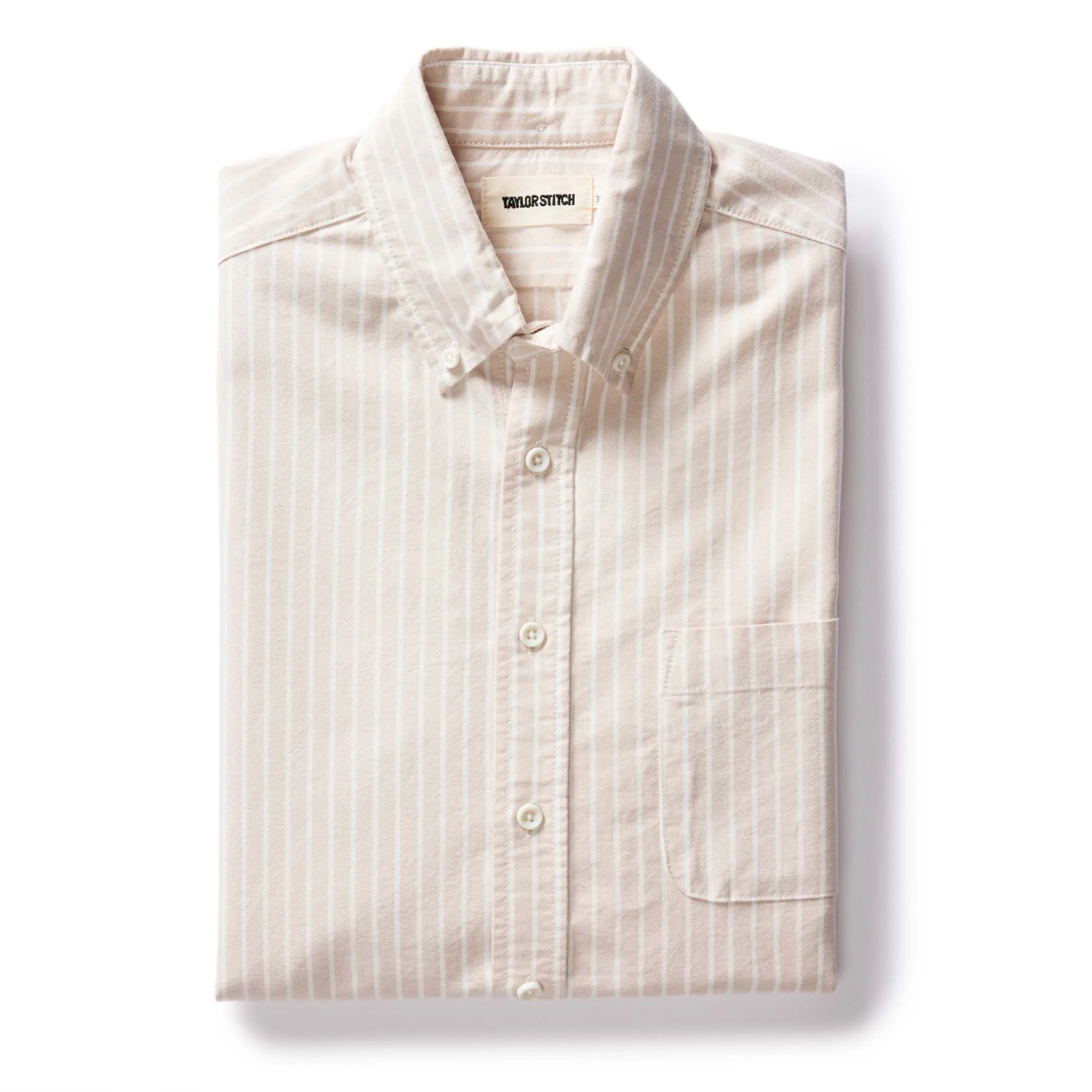The Jack in Sunburn Stripe Oxford sold by Taylor Stitch