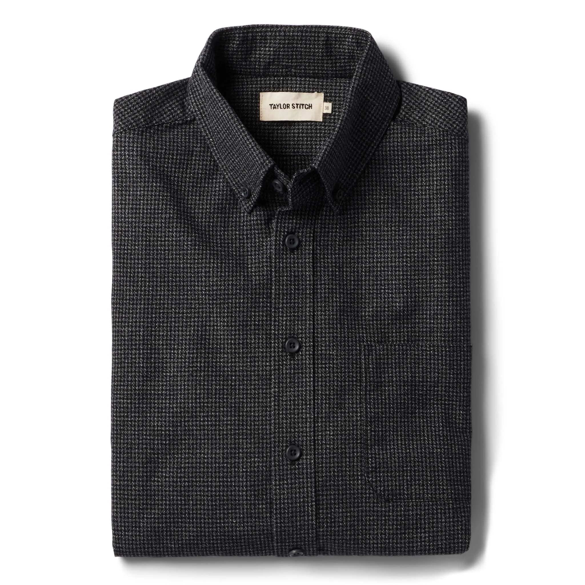 The Jack in Coal Jaspe Check Oxford sold by Taylor Stitch