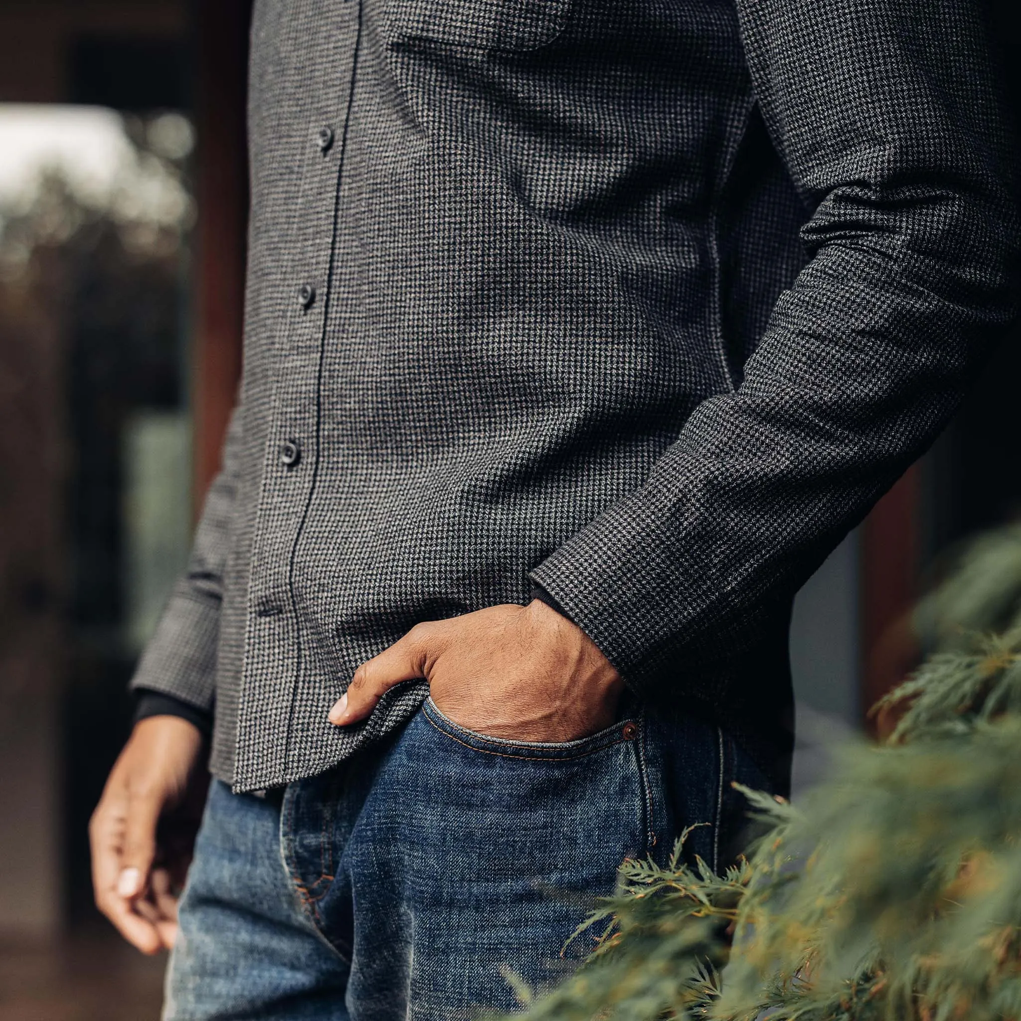 The Jack in Coal Jaspe Check Oxford sold by Taylor Stitch product image thumbnail 4