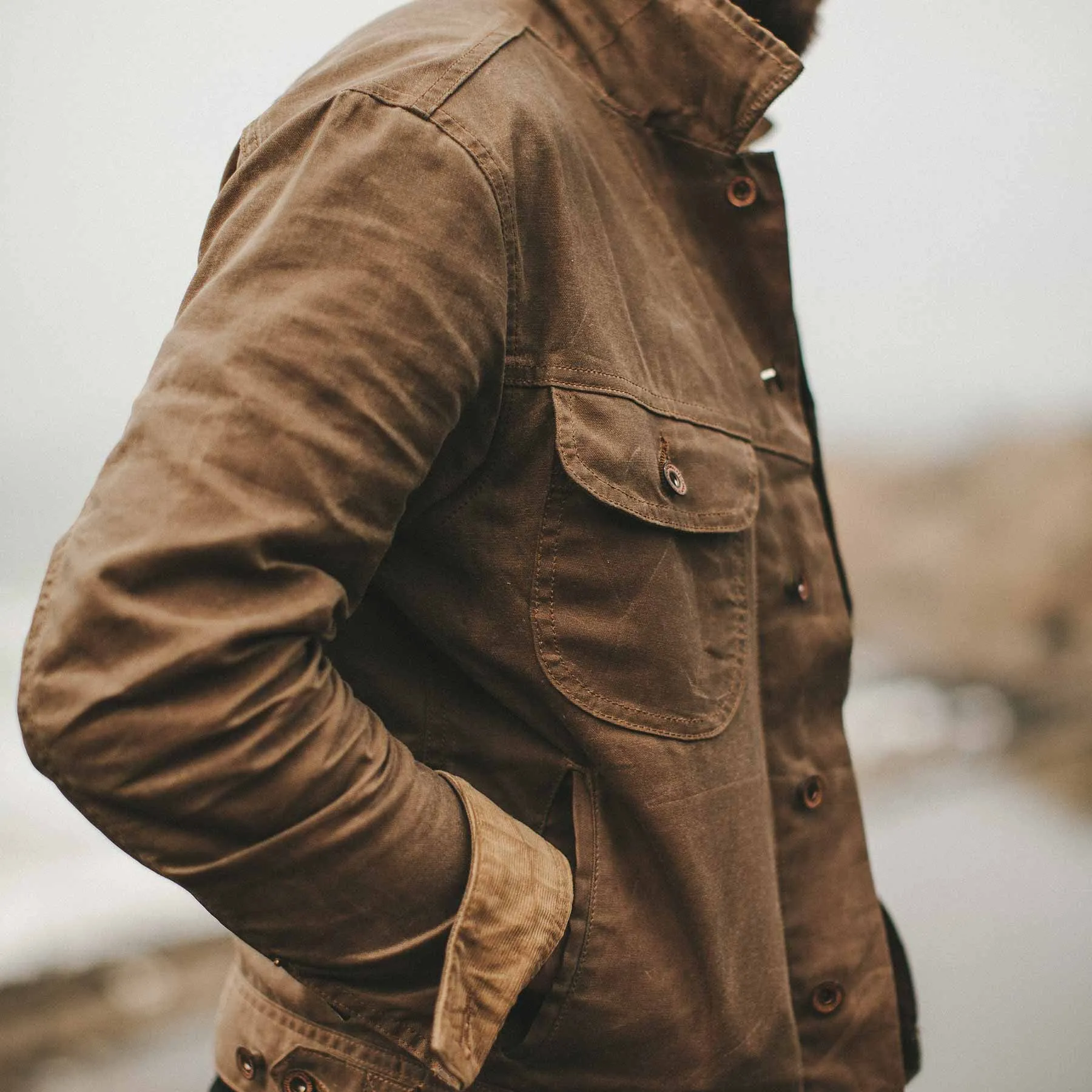 The Long Haul Jacket in Field Tan Waxed Canvas sold by Taylor Stitch product image thumbnail 3