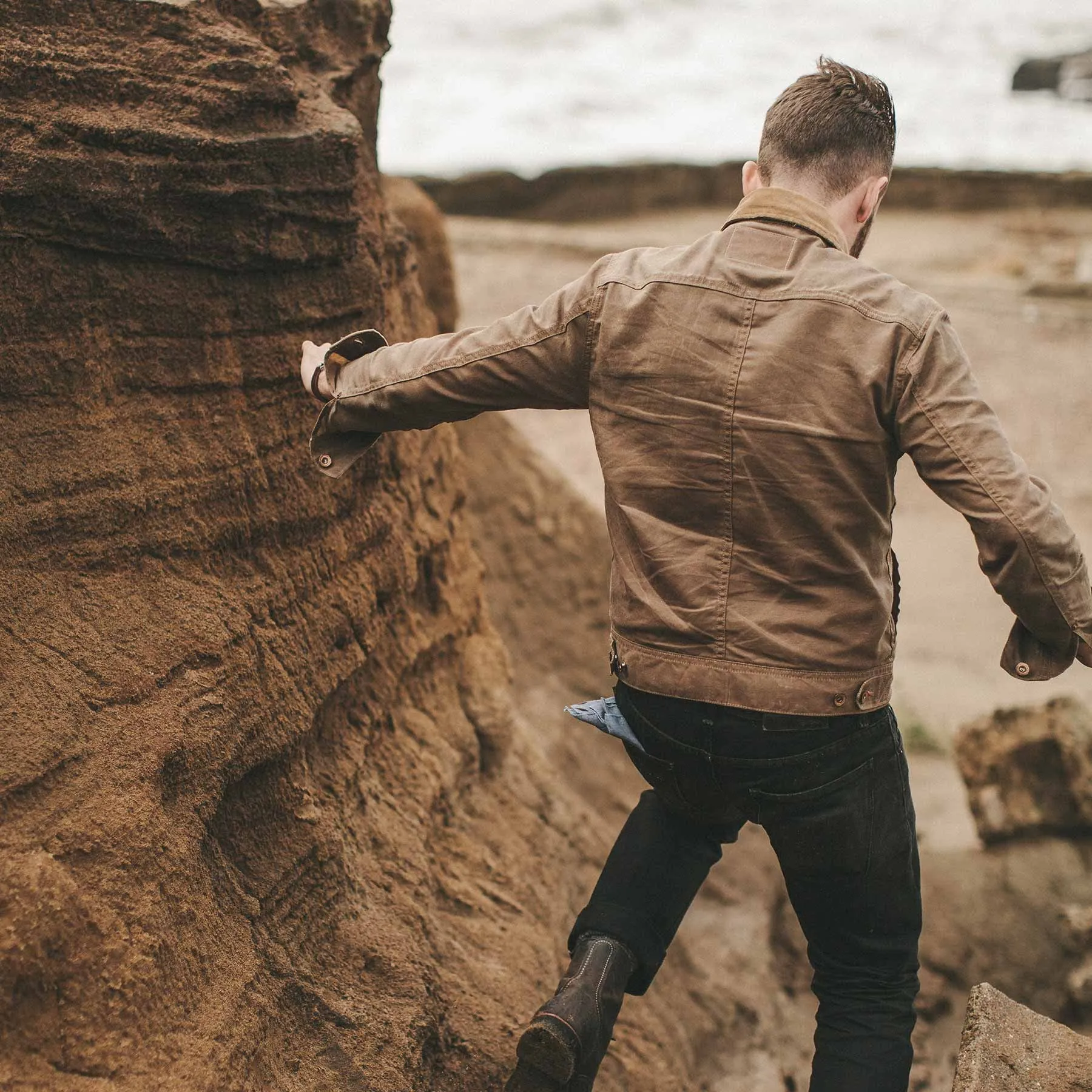 The Long Haul Jacket in Field Tan Waxed Canvas sold by Taylor Stitch product image thumbnail 2