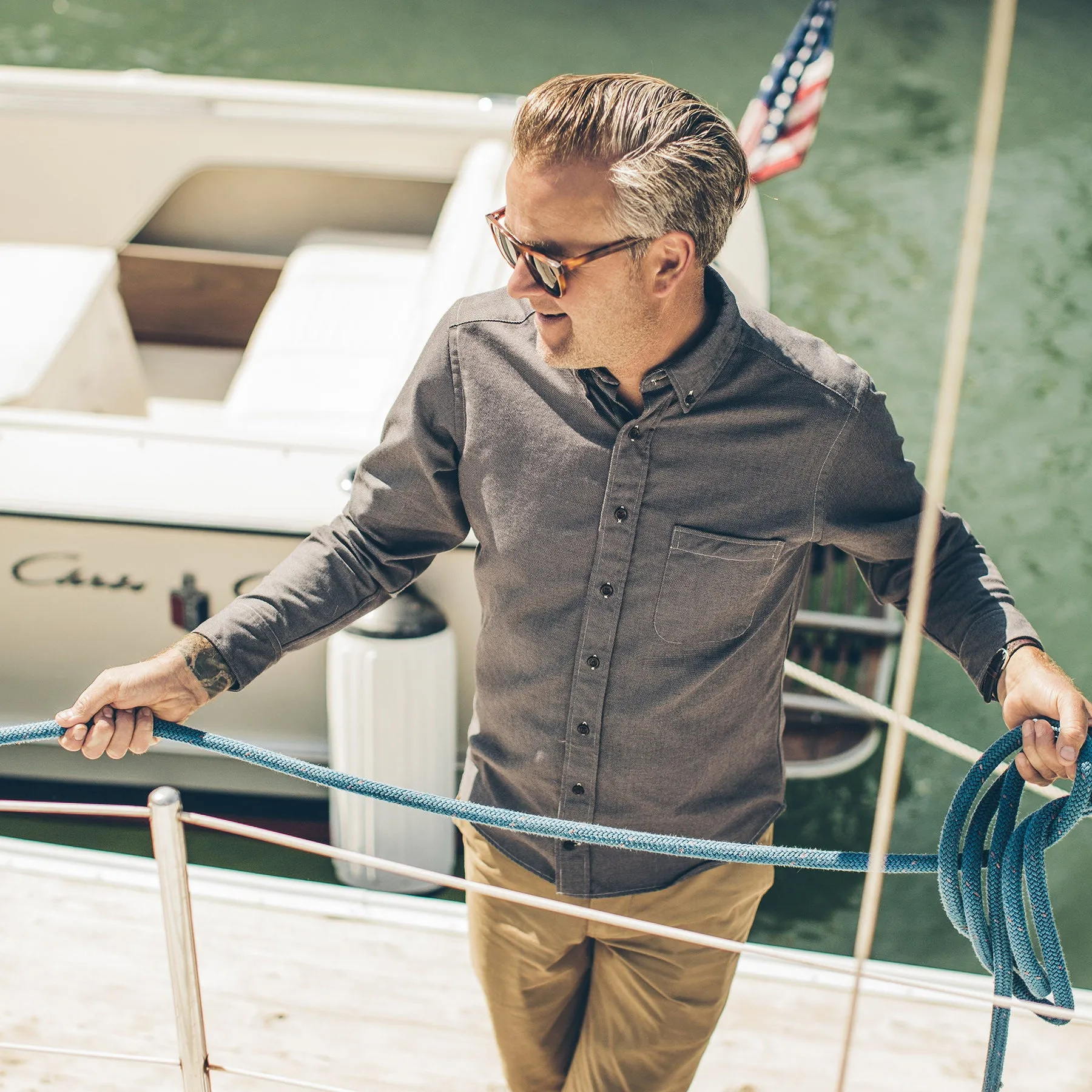 The Jack in Slate Work Oxford sold by Taylor Stitch product image thumbnail 2