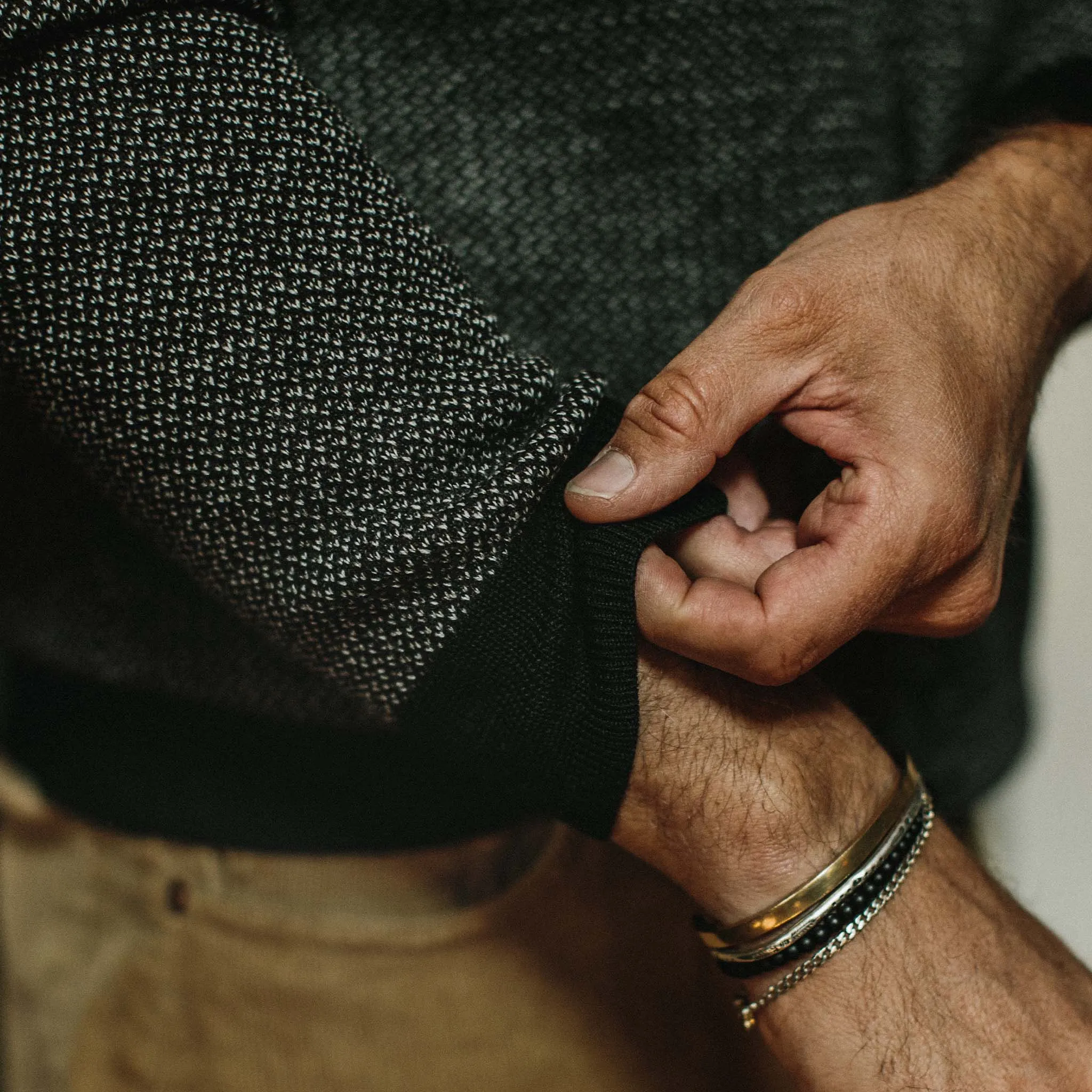 The Everett Sweater in Black Birdseye sold by Taylor Stitch product image thumbnail 4