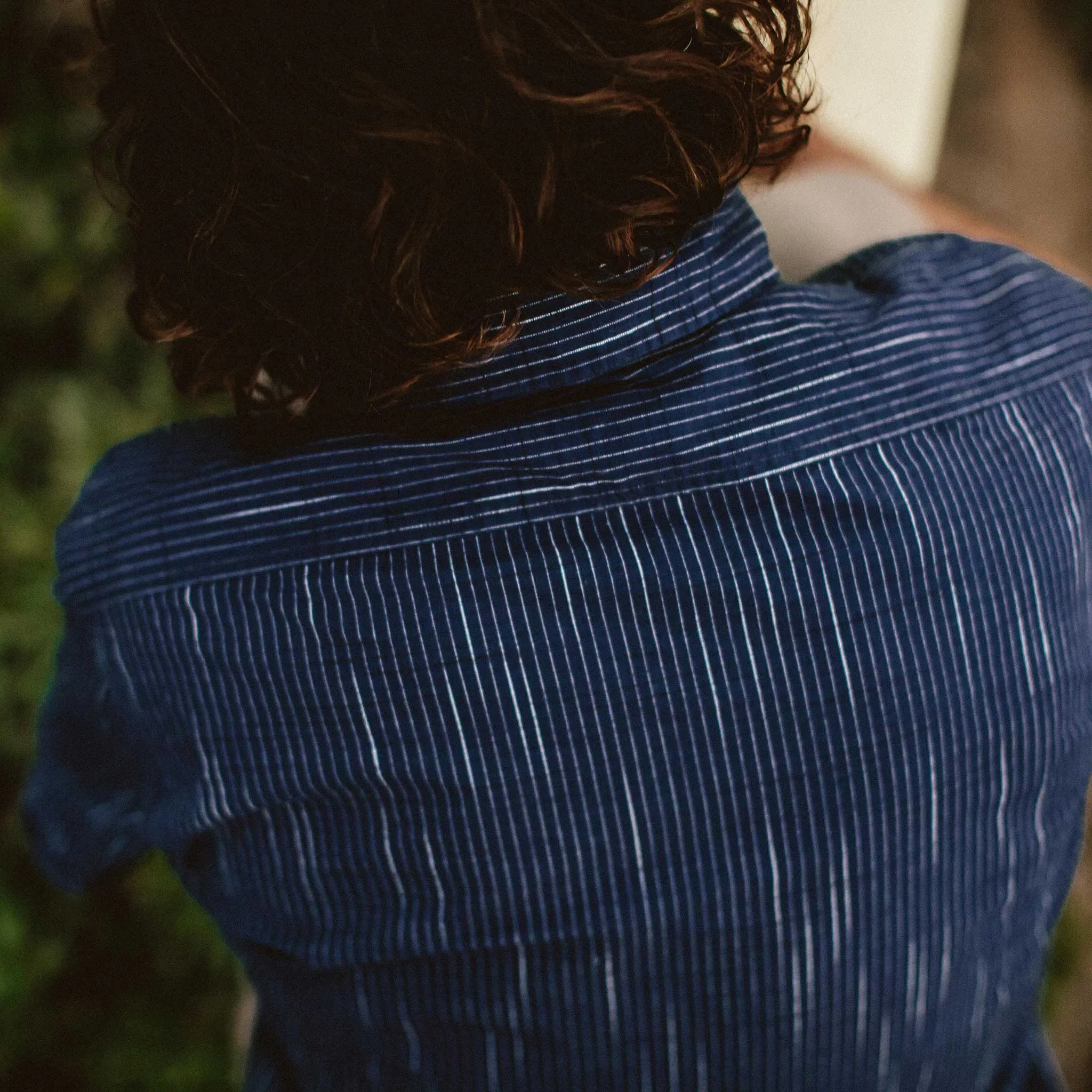 The Short Sleeve California in Navy Slub Stripe sold by Taylor Stitch product image thumbnail 3