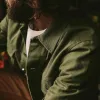 The Long Haul Jacket in Washed Olive Herringbone sold by Taylor Stitch