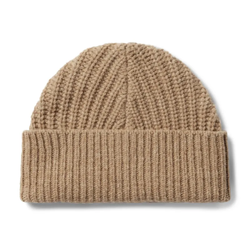 The Fisherman Beanie in Camel made by Taylor Stitch