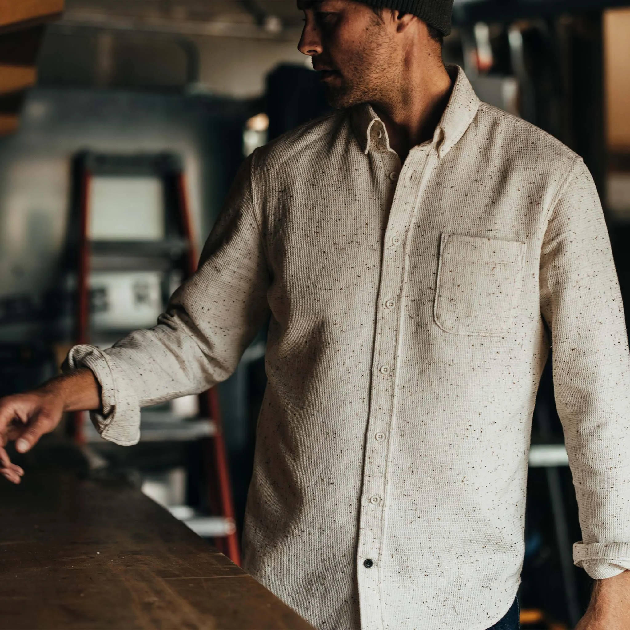 The Jack in Natural Jaspe Waffle sold by Taylor Stitch product image thumbnail 5