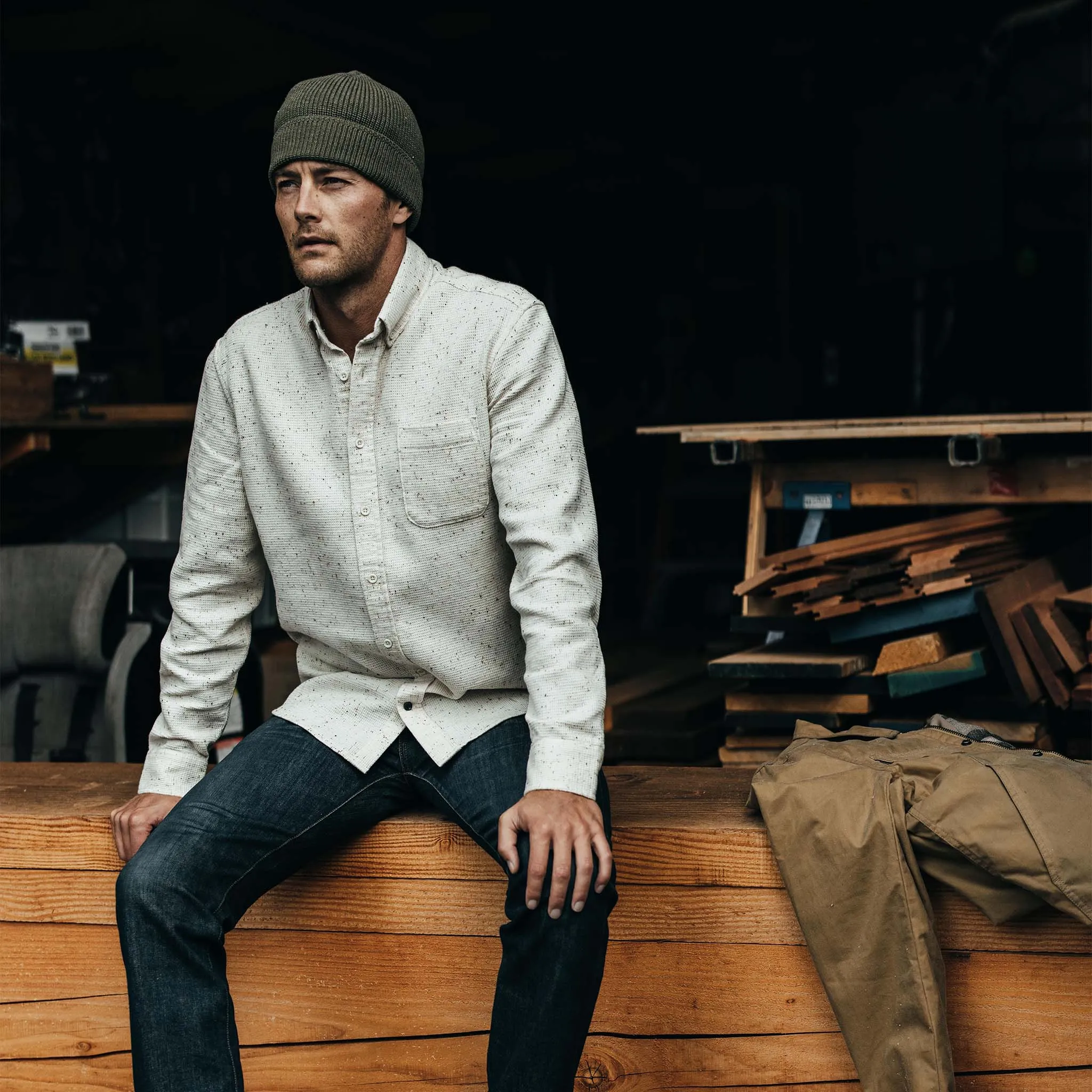 The Jack in Natural Jaspe Waffle sold by Taylor Stitch product image thumbnail 2