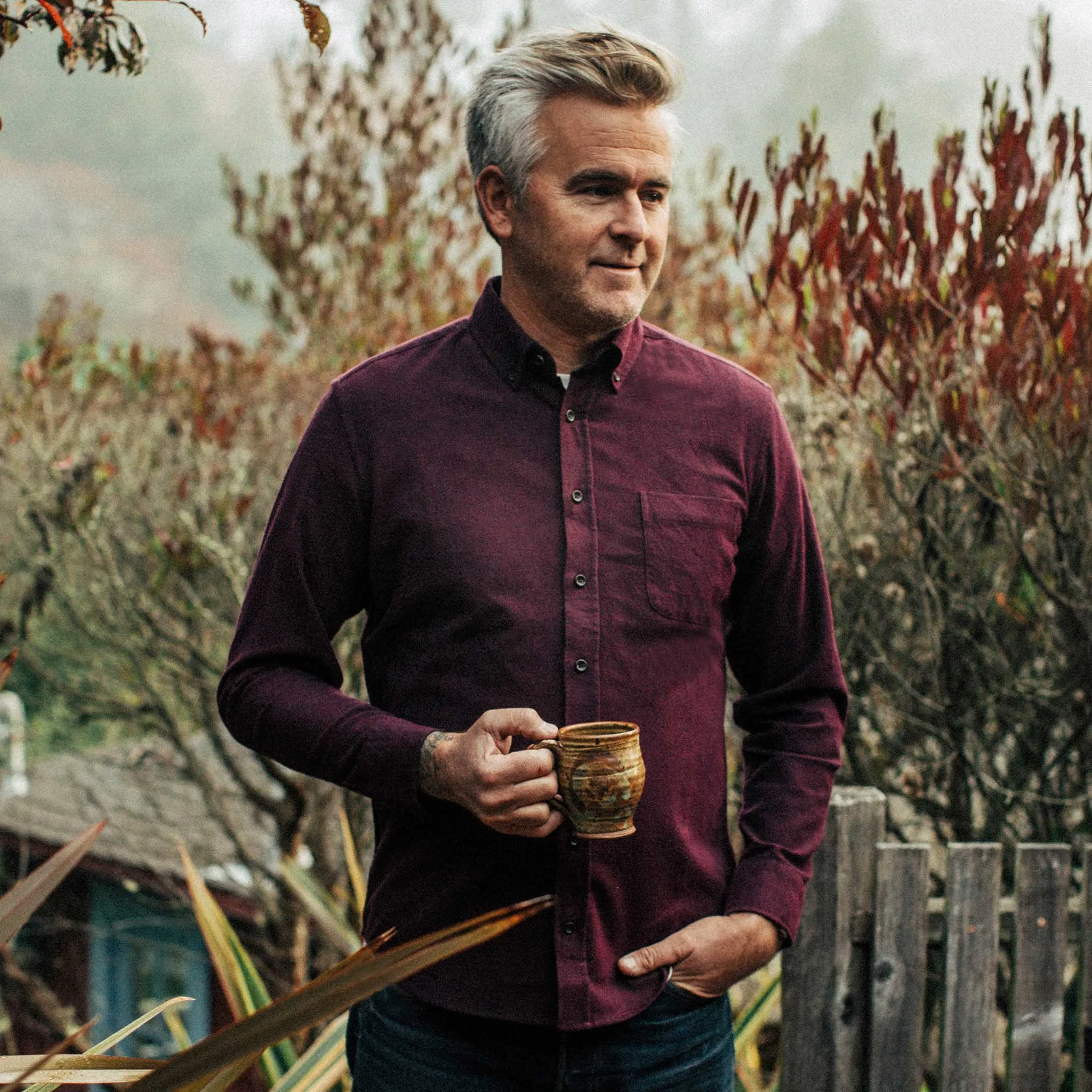 The Jack in Maroon Brushed Oxford sold by Taylor Stitch product image thumbnail 2