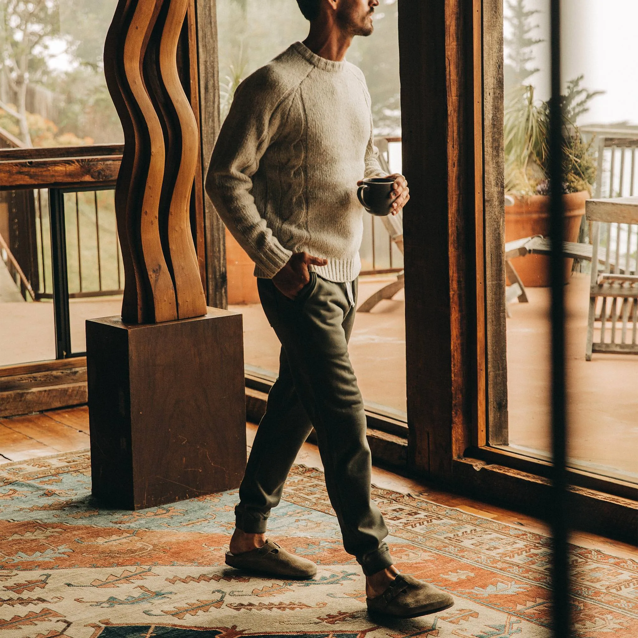 The Fillmore Pant in Dark Olive Terry sold by Taylor Stitch product image thumbnail 2