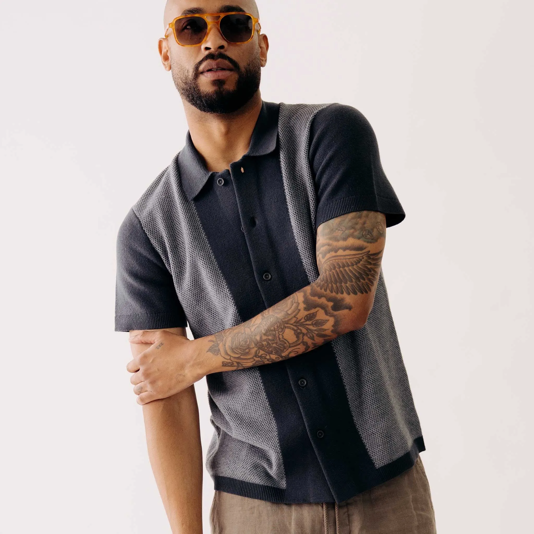 The Button Down Polo in Marine Seed Stitch sold by Taylor Stitch product image thumbnail 2