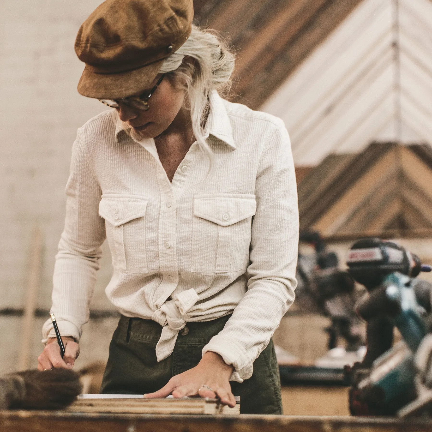The Andie Shirt in Natural Corded Denim sold by Taylor Stitch product image thumbnail 2
