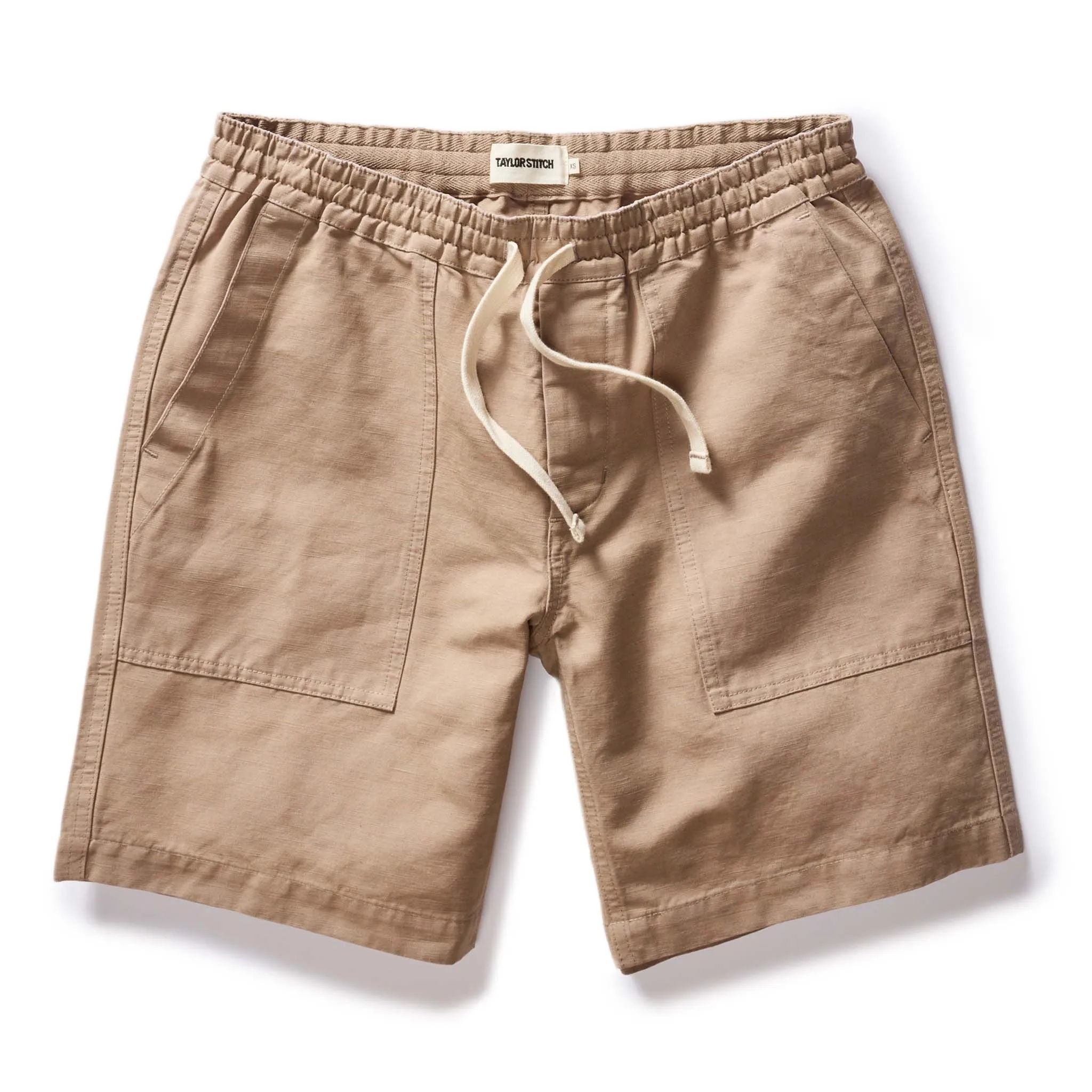 The Apres Trail Short in Dried Earth Slub sold by Taylor Stitch