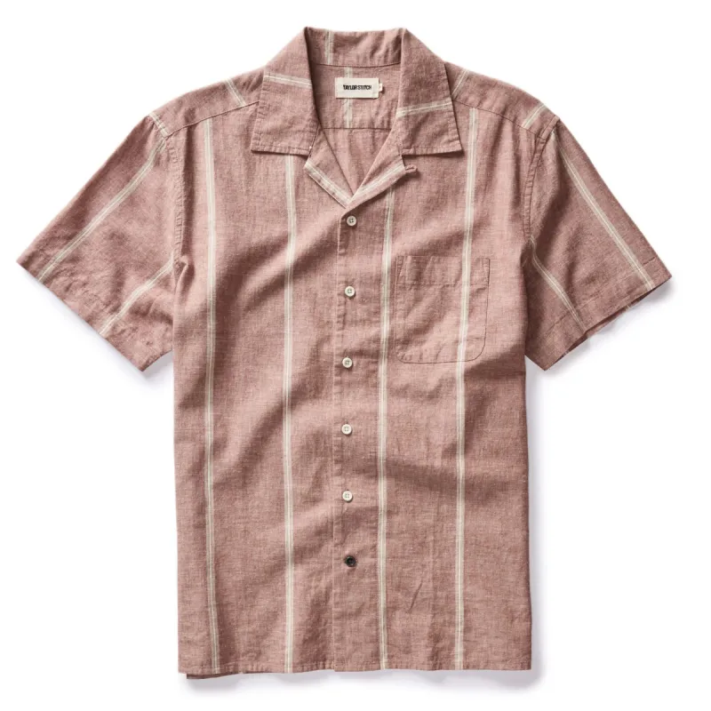 The Hawthorne Shirt in Dried Fig Stripe sold by Taylor Stitch