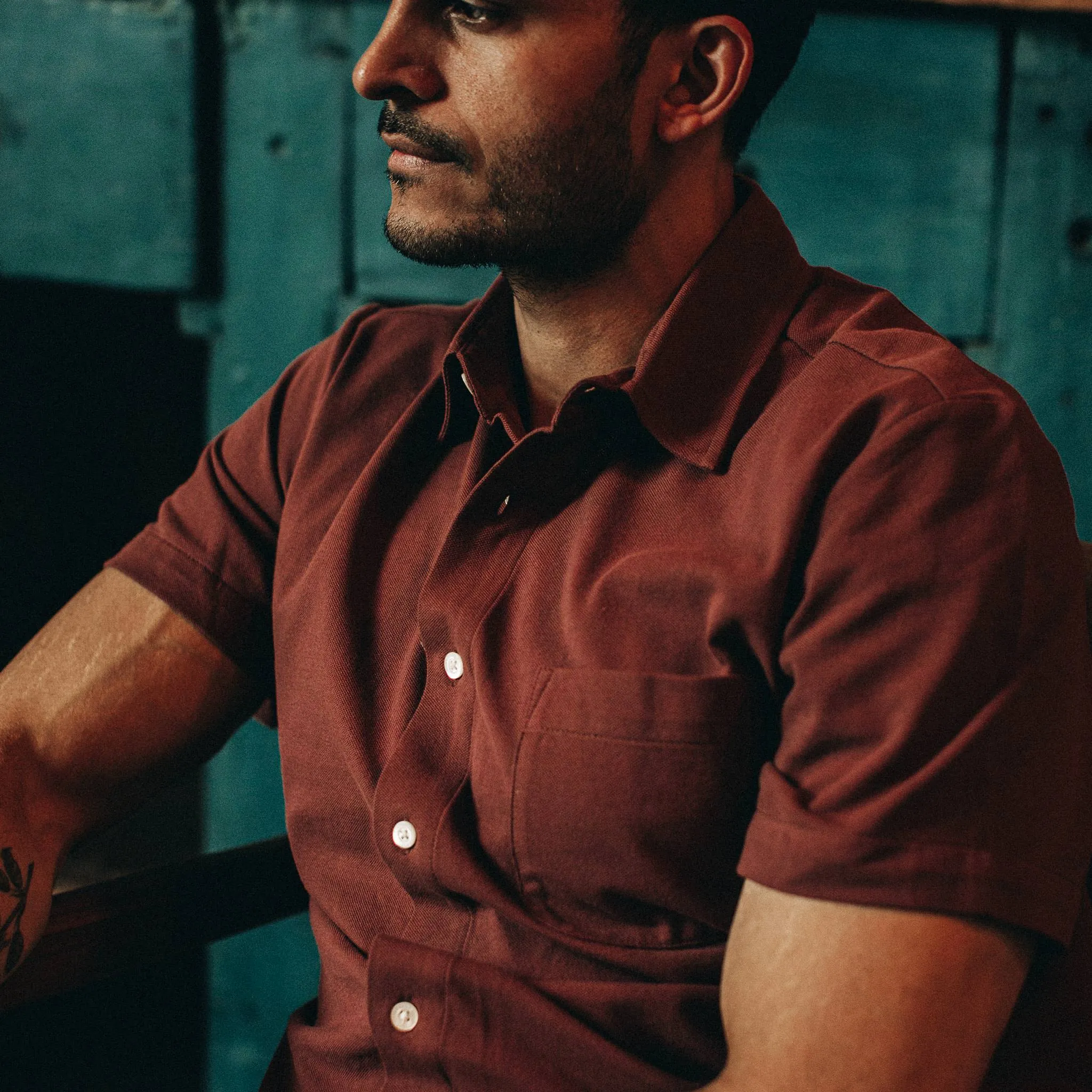 The Short Sleeve California in Rust Pique sold by Taylor Stitch product image thumbnail 3