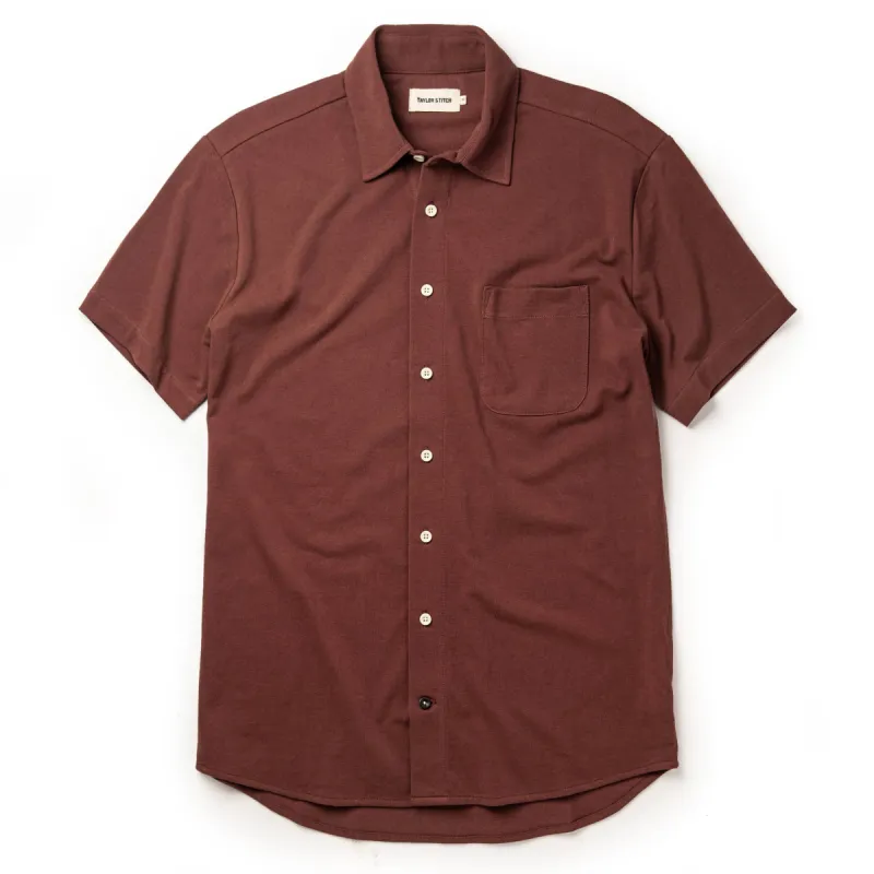 The Short Sleeve California in Rust Pique sold by Taylor Stitch