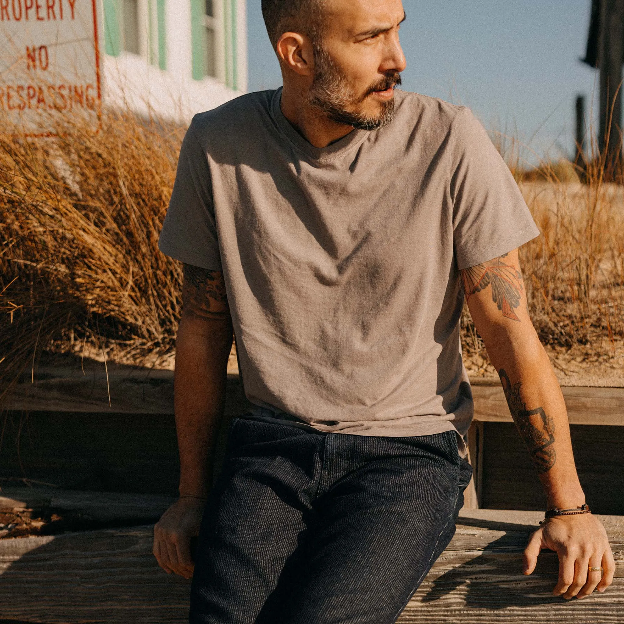 The Cotton Hemp Tee in Steeple Grey sold by Taylor Stitch product image thumbnail 3