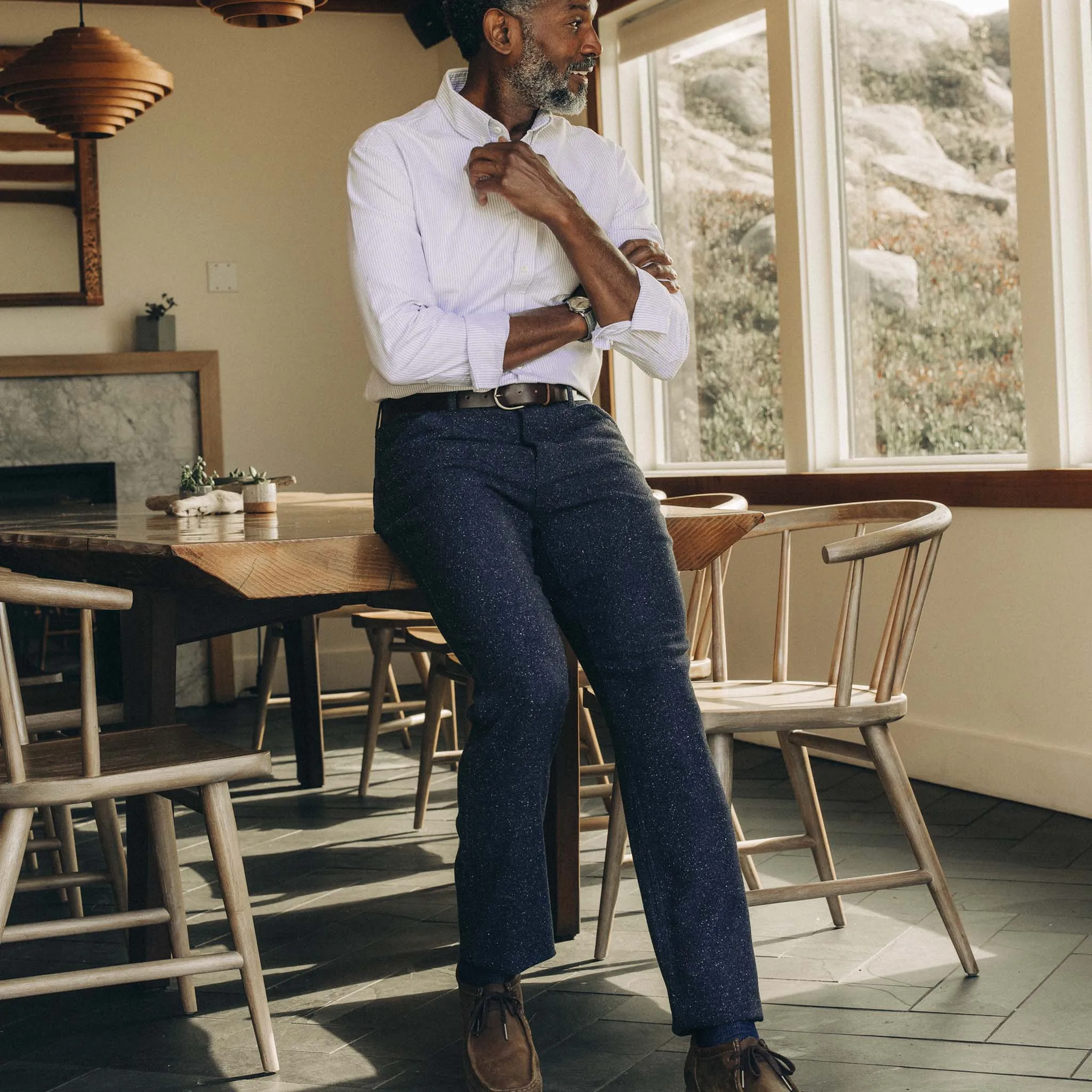 The Camp Pant in Navy Nep Wool sold by Taylor Stitch product image thumbnail 2