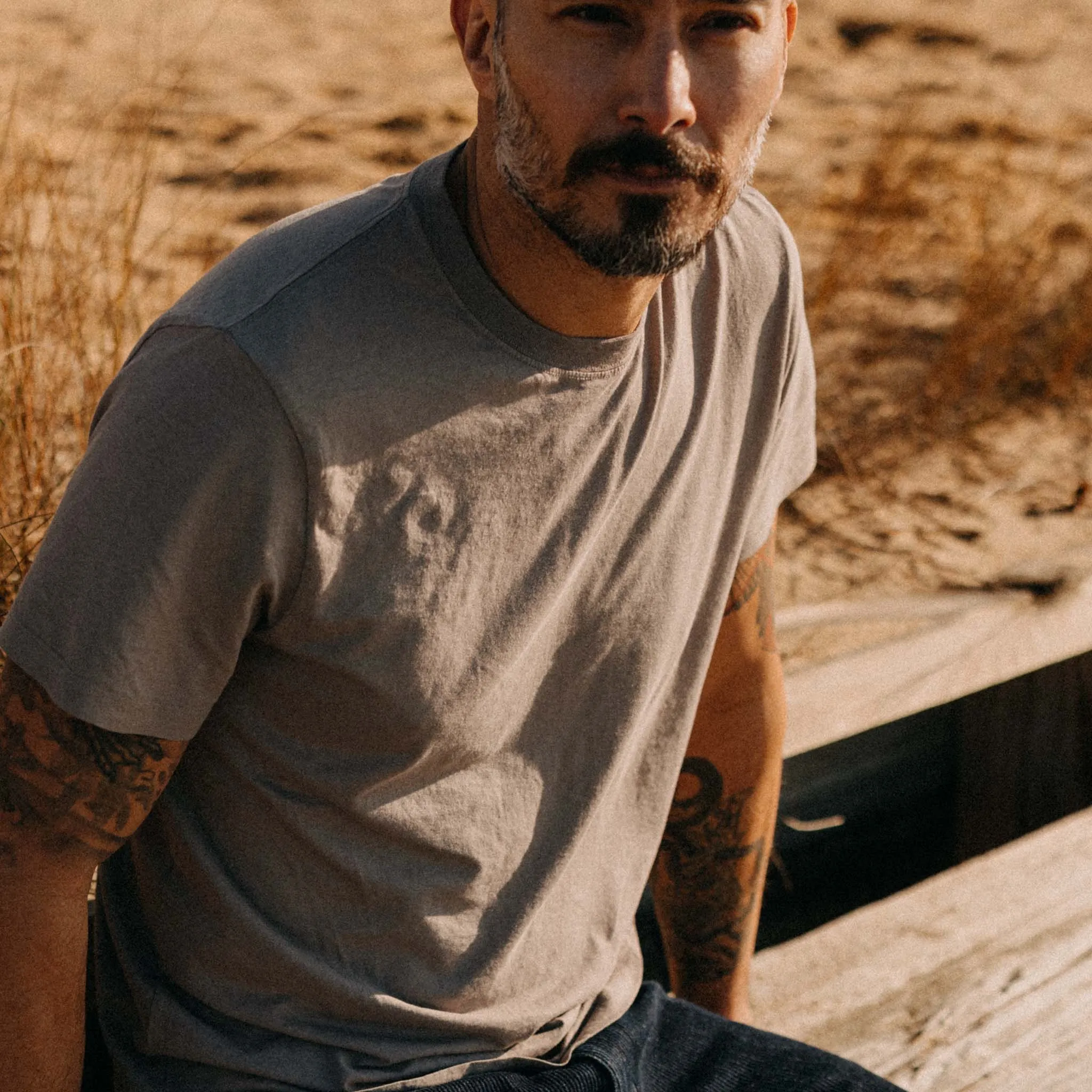 The Cotton Hemp Tee in Steeple Grey sold by Taylor Stitch product image thumbnail 4