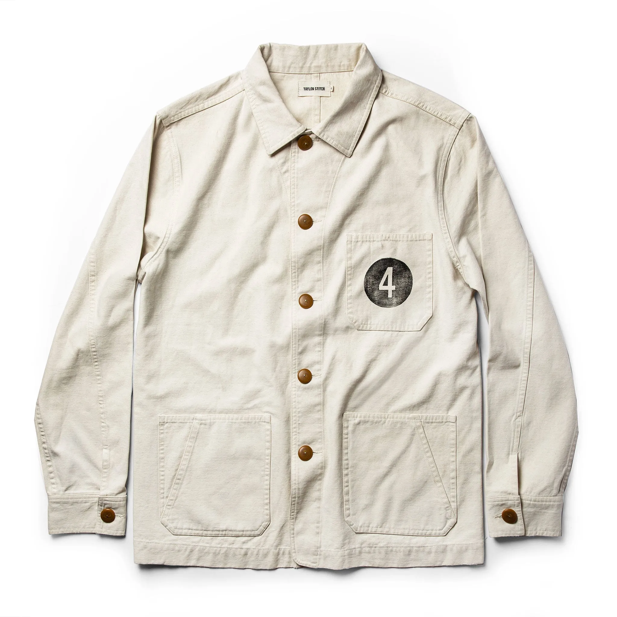 The Fourtillfour Ojai Jacket in Natural Reverse Sateen sold by Taylor Stitch