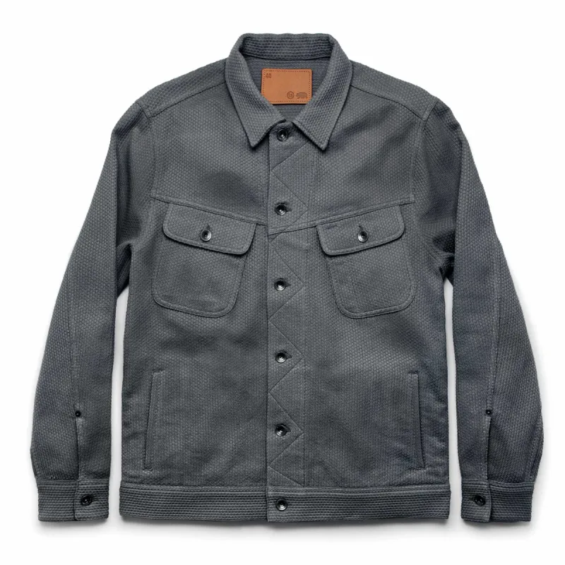 The Long Haul Jacket in Ash Sashiko sold by Taylor Stitch