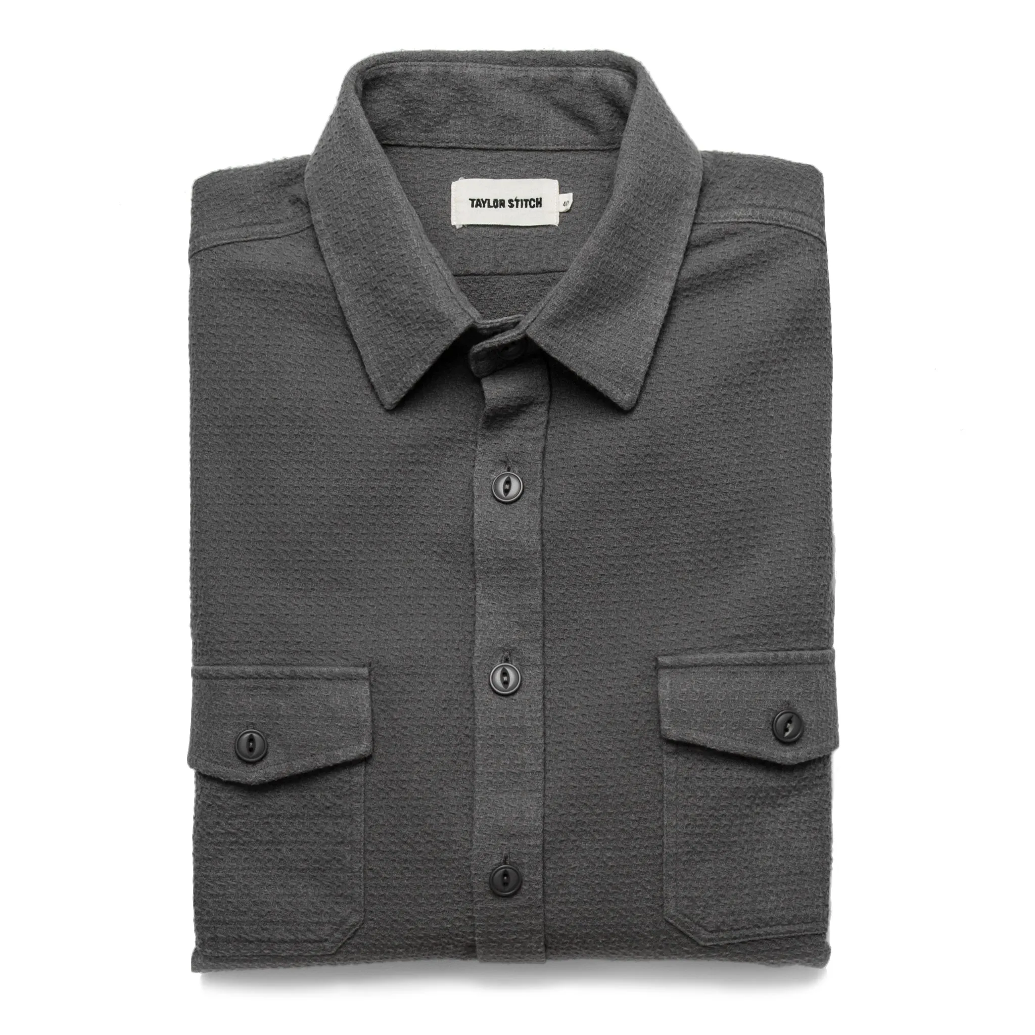 The Utility Shirt in Charcoal Jacquard sold by Taylor Stitch