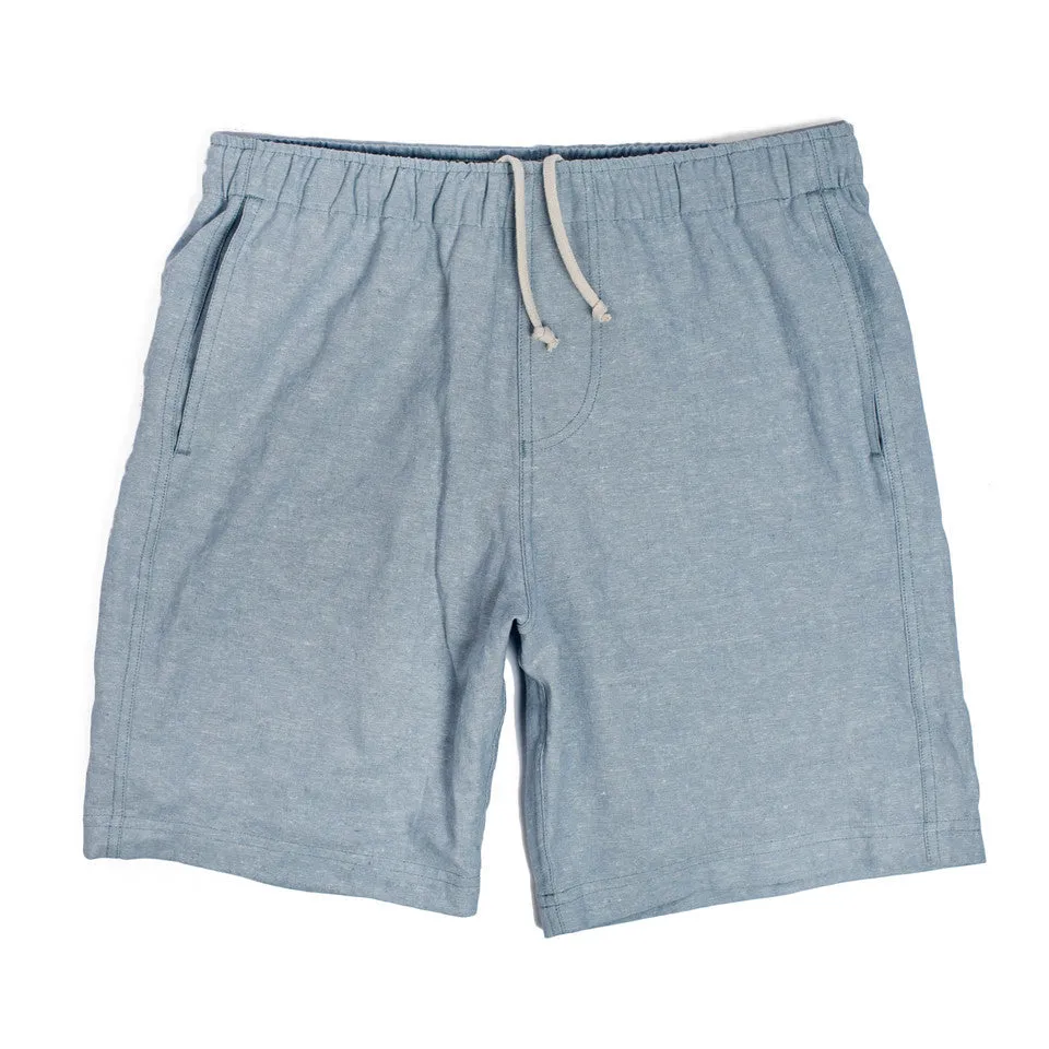 Sun Bleached Indigo Linen and Cotton Leisure Shorts sold by Taylor Stitch