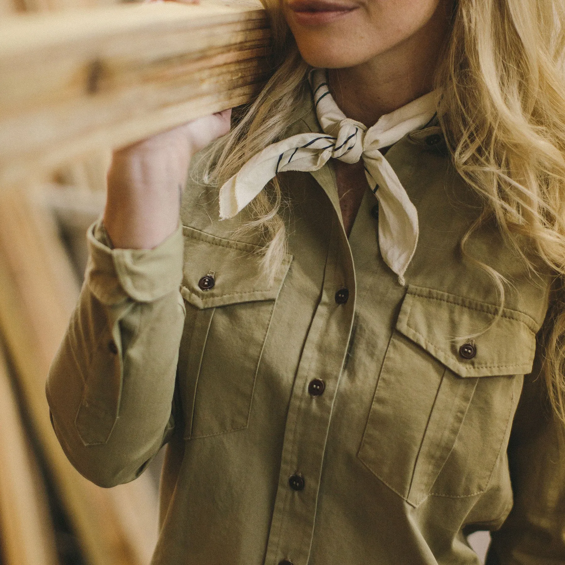 The Andie Shirt in Tan Twill sold by Taylor Stitch product image thumbnail 2