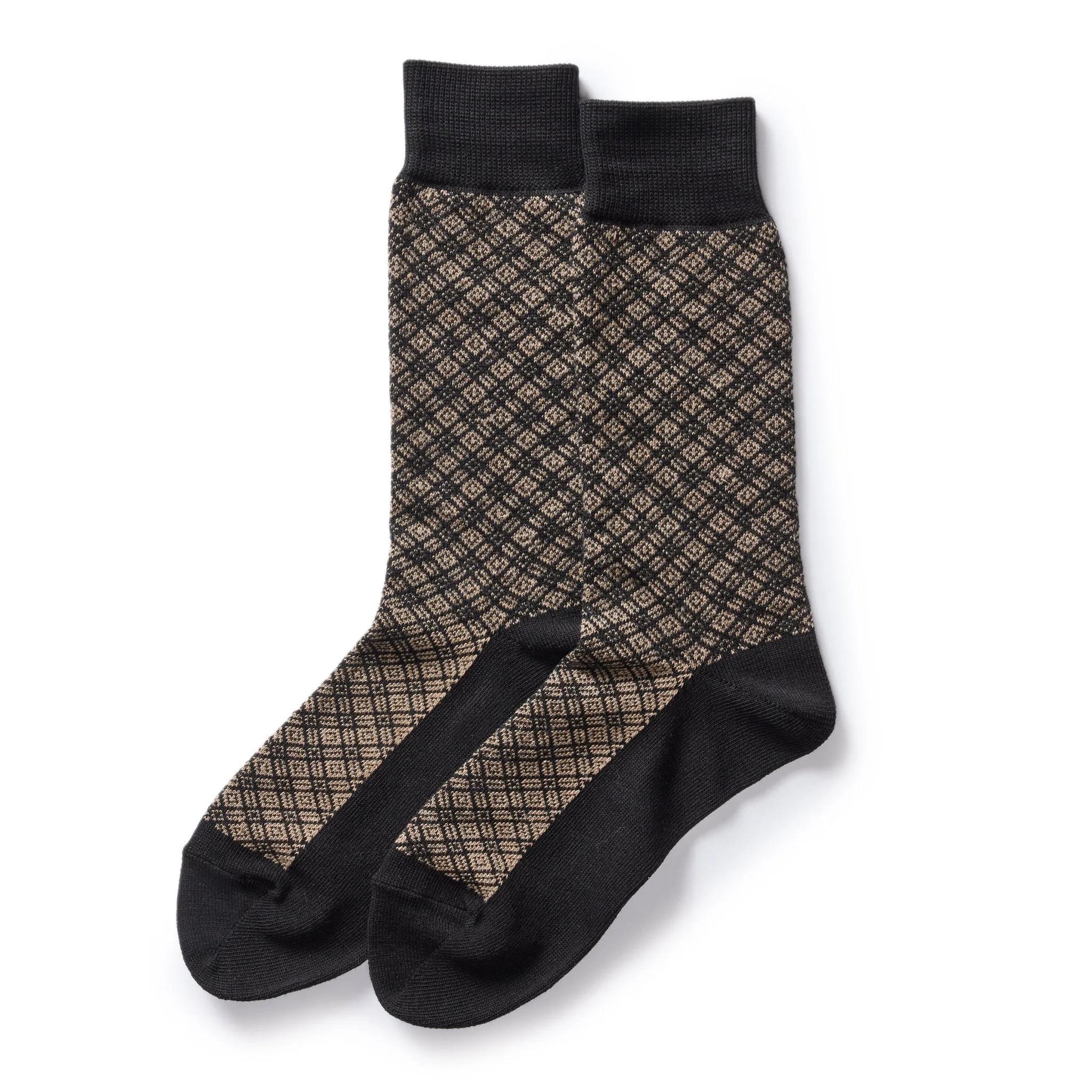 The Crew Sock in Coal Jacquard sold by Taylor Stitch
