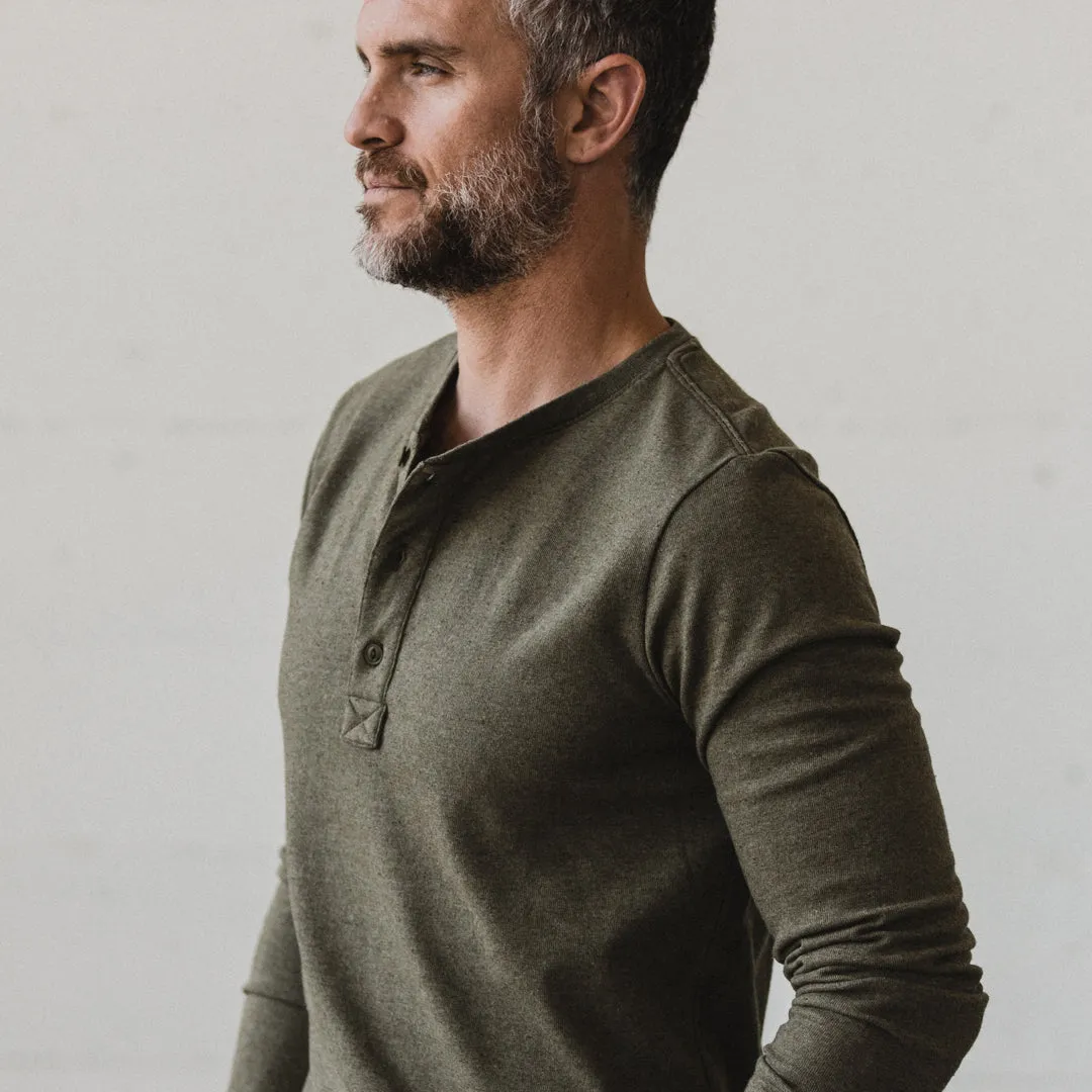 The Heavy Bag Henley in Fatigue Green sold by Taylor Stitch product image thumbnail 3