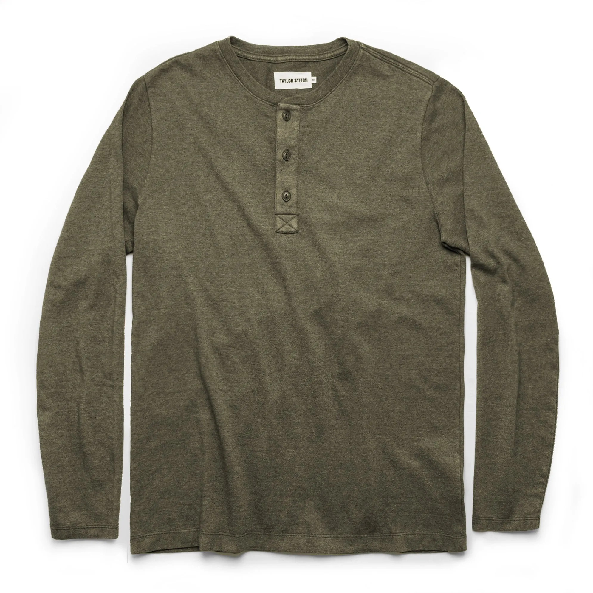 The Heavy Bag Henley in Fatigue Green sold by Taylor Stitch