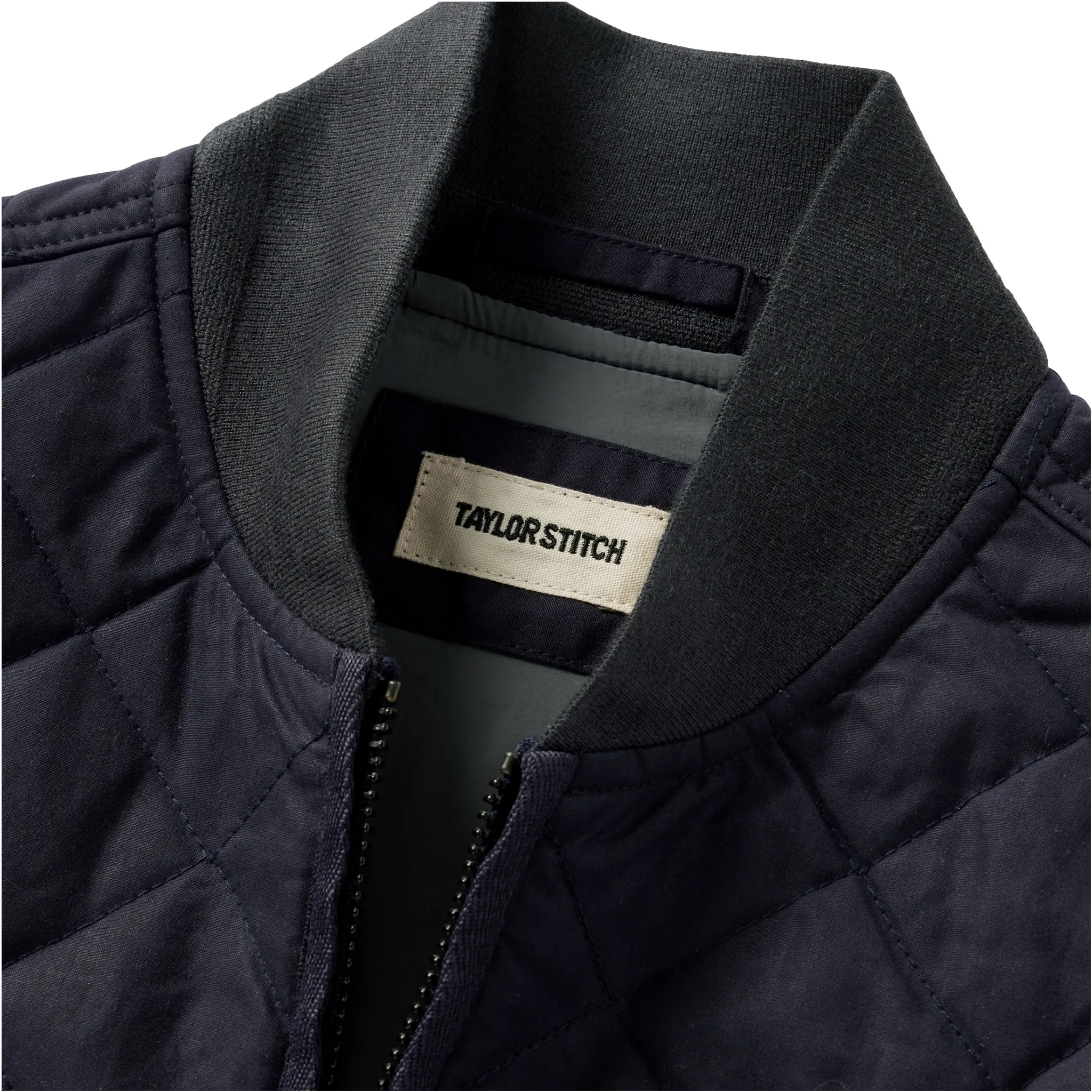 The Quilted Bomber Vest in Navy Dry Wax sold by Taylor Stitch product image thumbnail 5