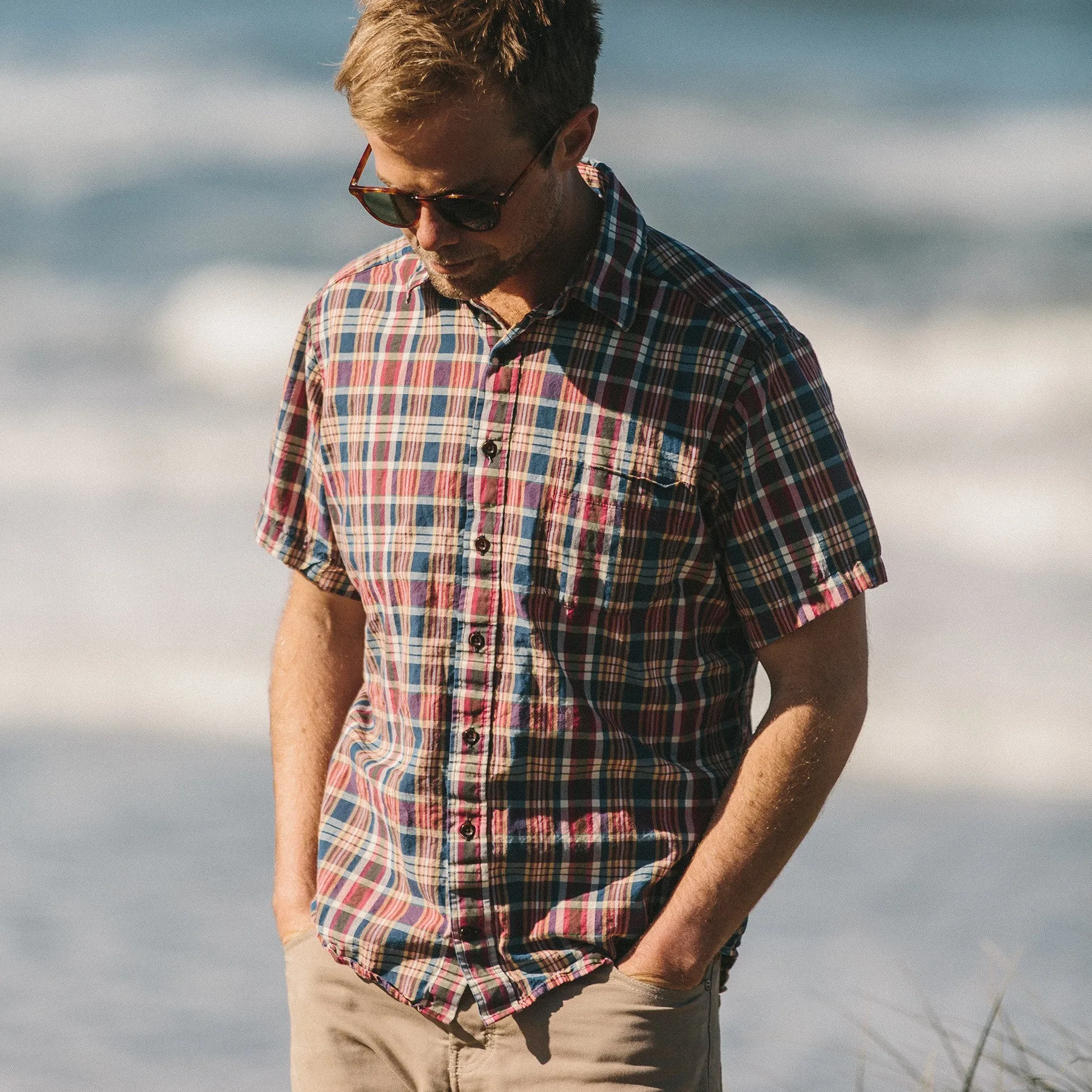 The Short Sleeve California in Red Madras sold by Taylor Stitch product image thumbnail 2