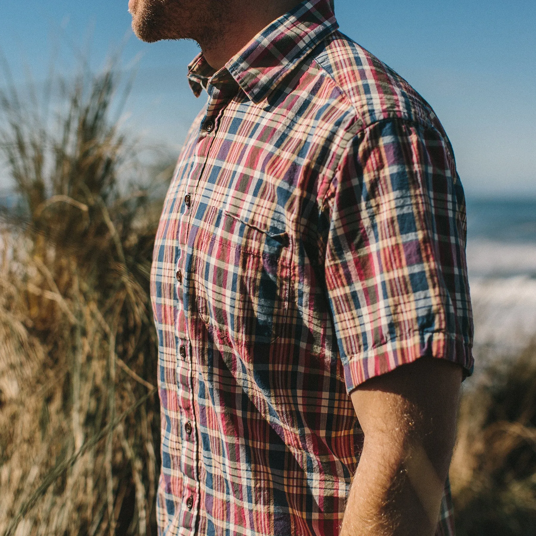 The Short Sleeve California in Red Madras sold by Taylor Stitch product image thumbnail 4