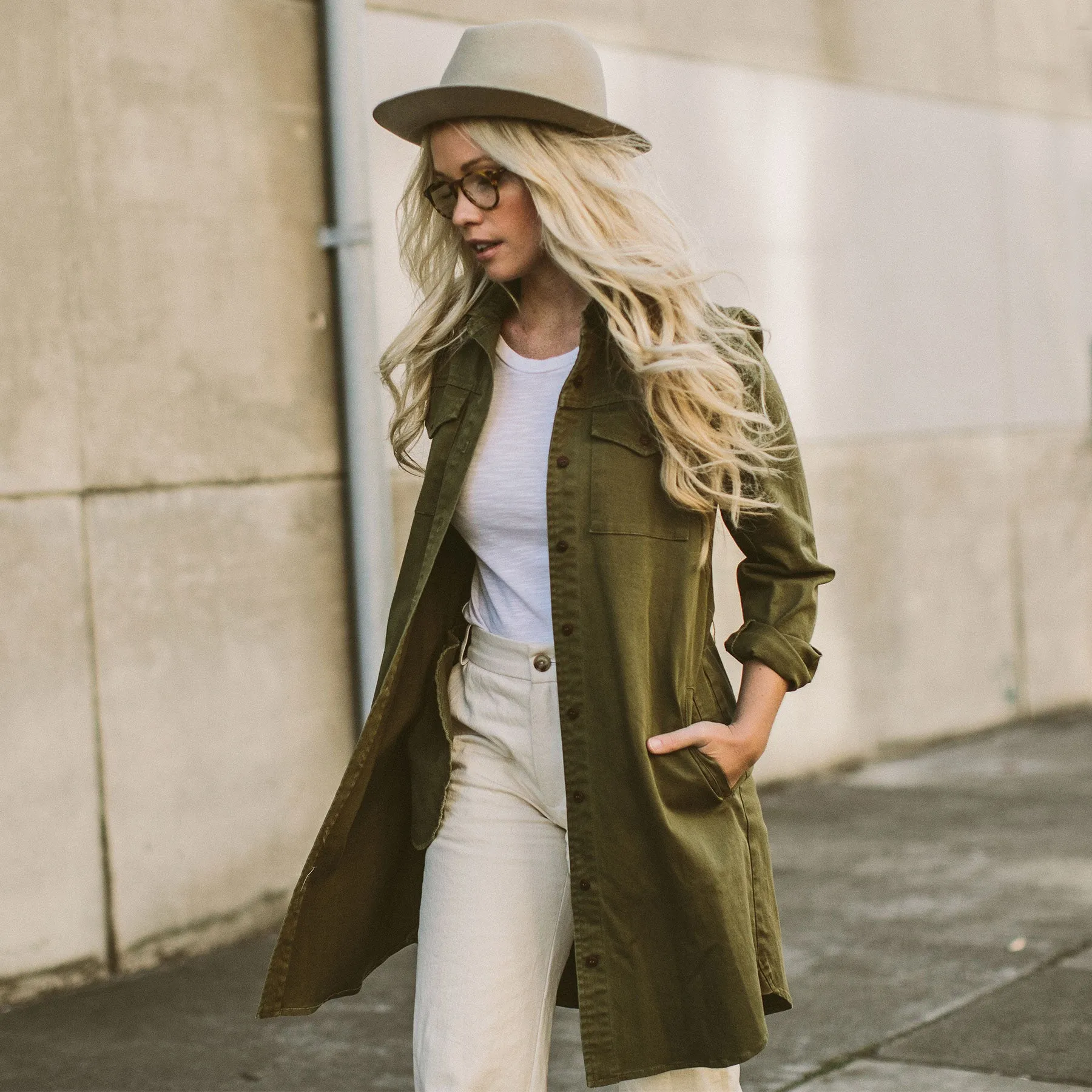 The Trench Dress in Army Green sold by Taylor Stitch product image thumbnail 3