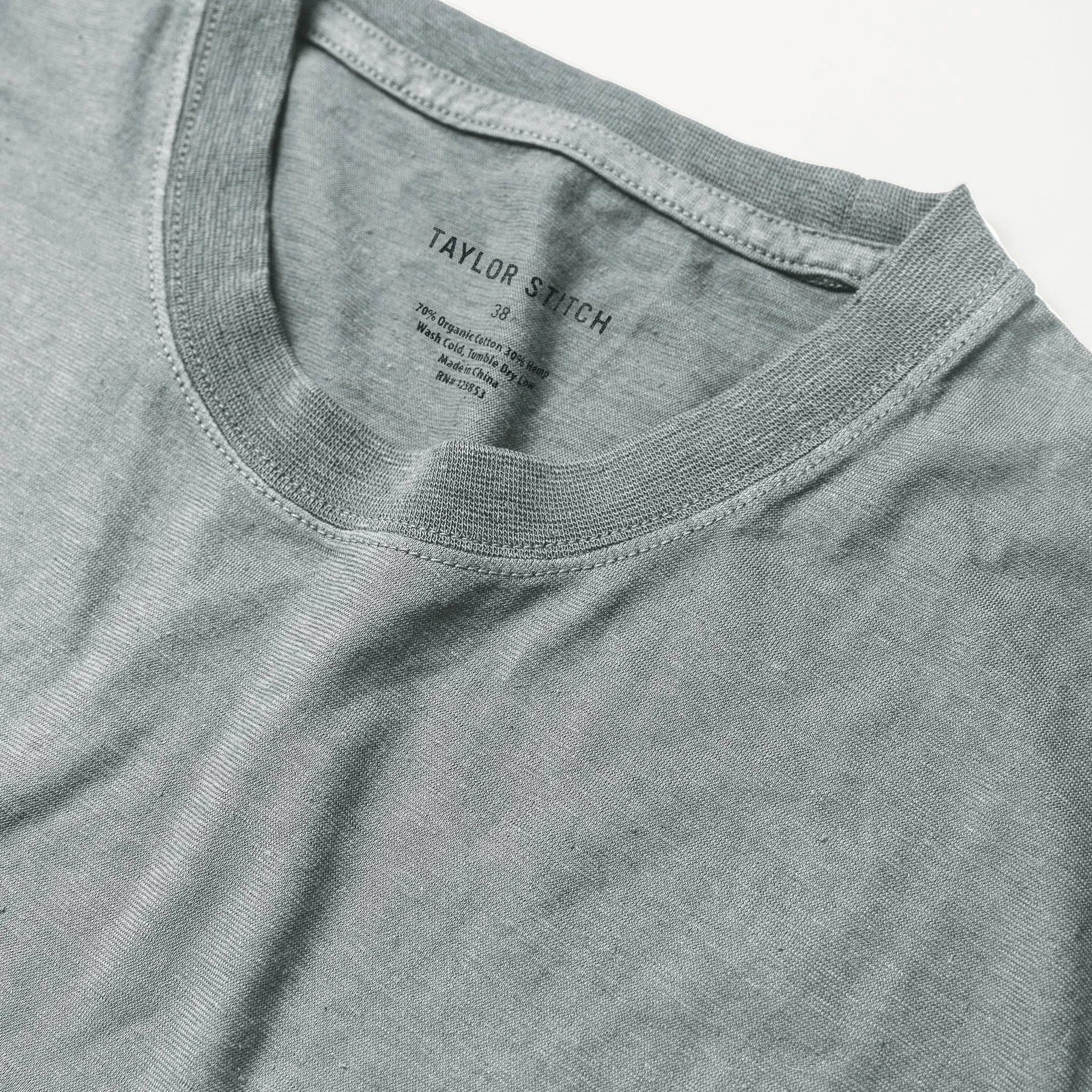 The Cotton Hemp Tee in Bay Mist sold by Taylor Stitch product image thumbnail 5