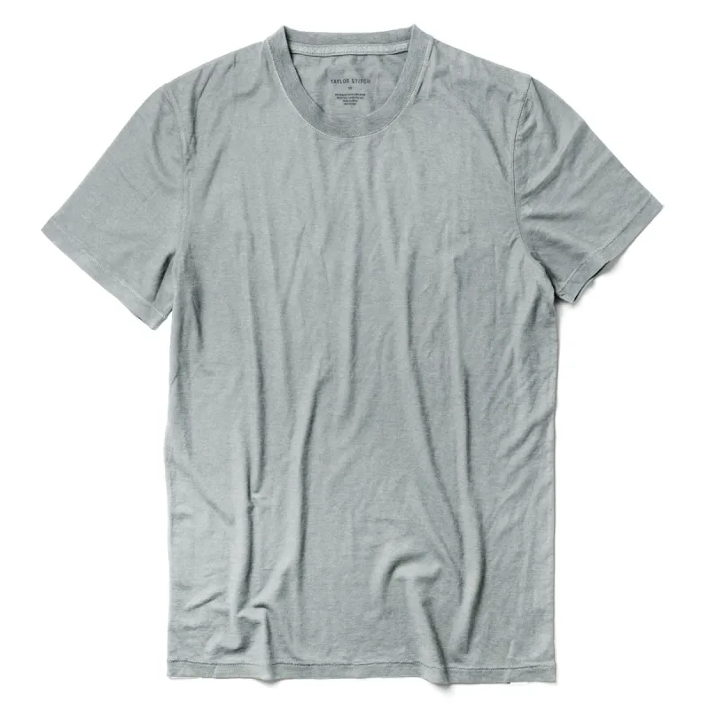 The Cotton Hemp Tee in Bay Mist sold by Taylor Stitch