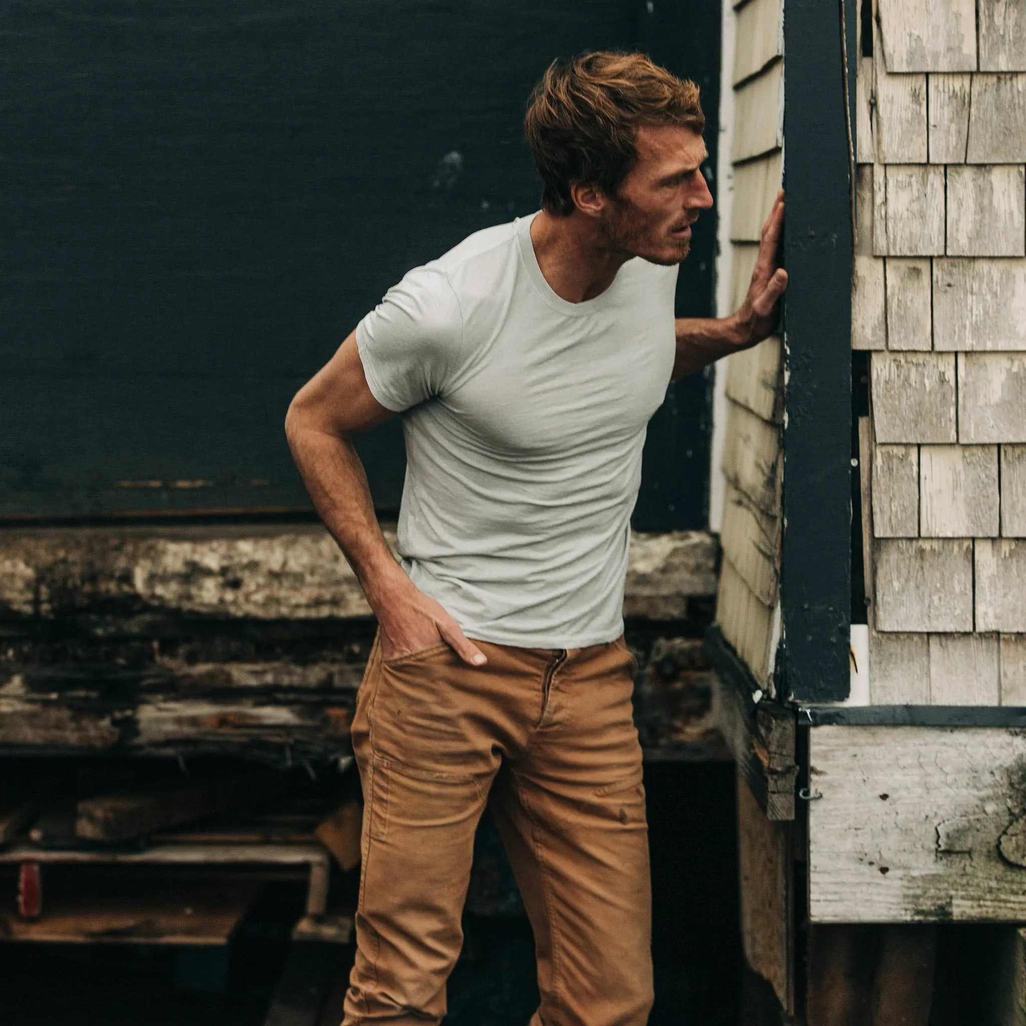 The Cotton Hemp Tee in Bay Mist sold by Taylor Stitch product image thumbnail 3