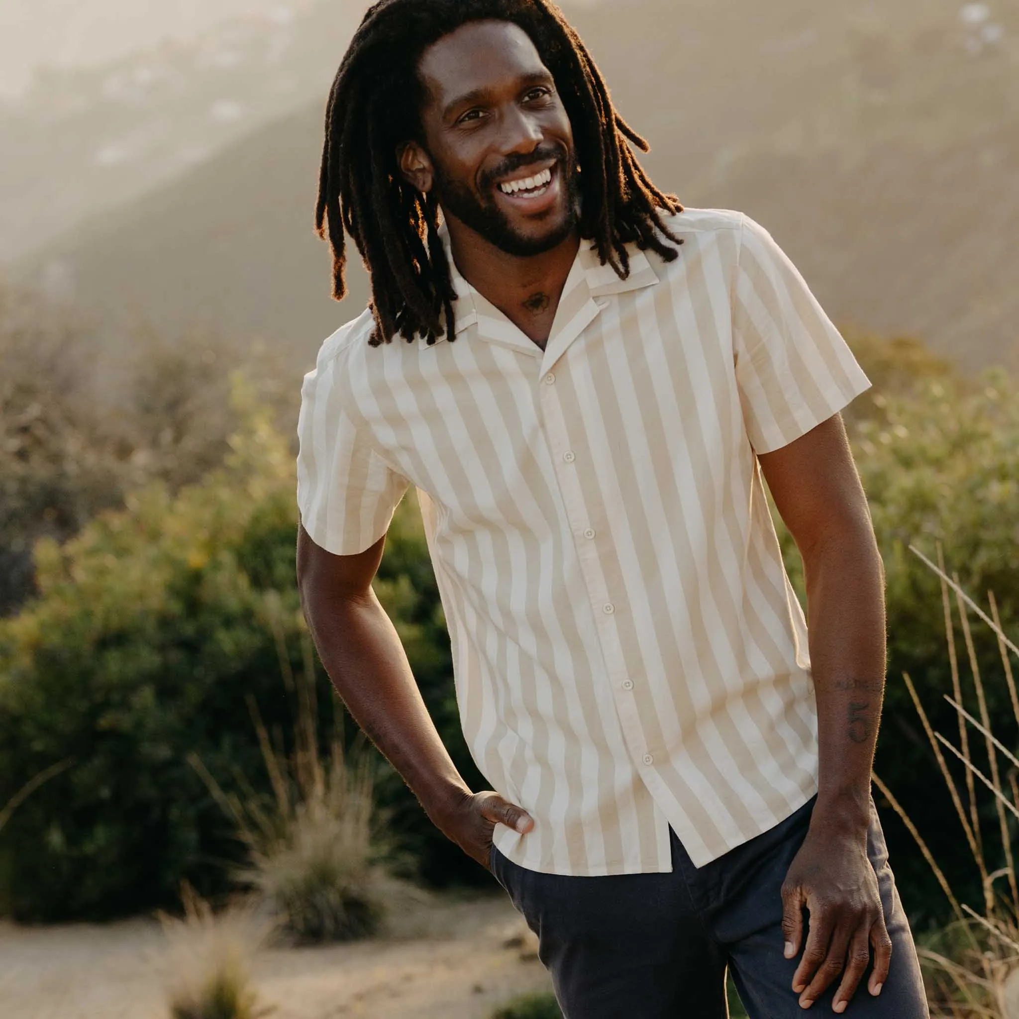 The Short Sleeve Davis Shirt in Sandbar Stripe sold by Taylor Stitch product image thumbnail 5