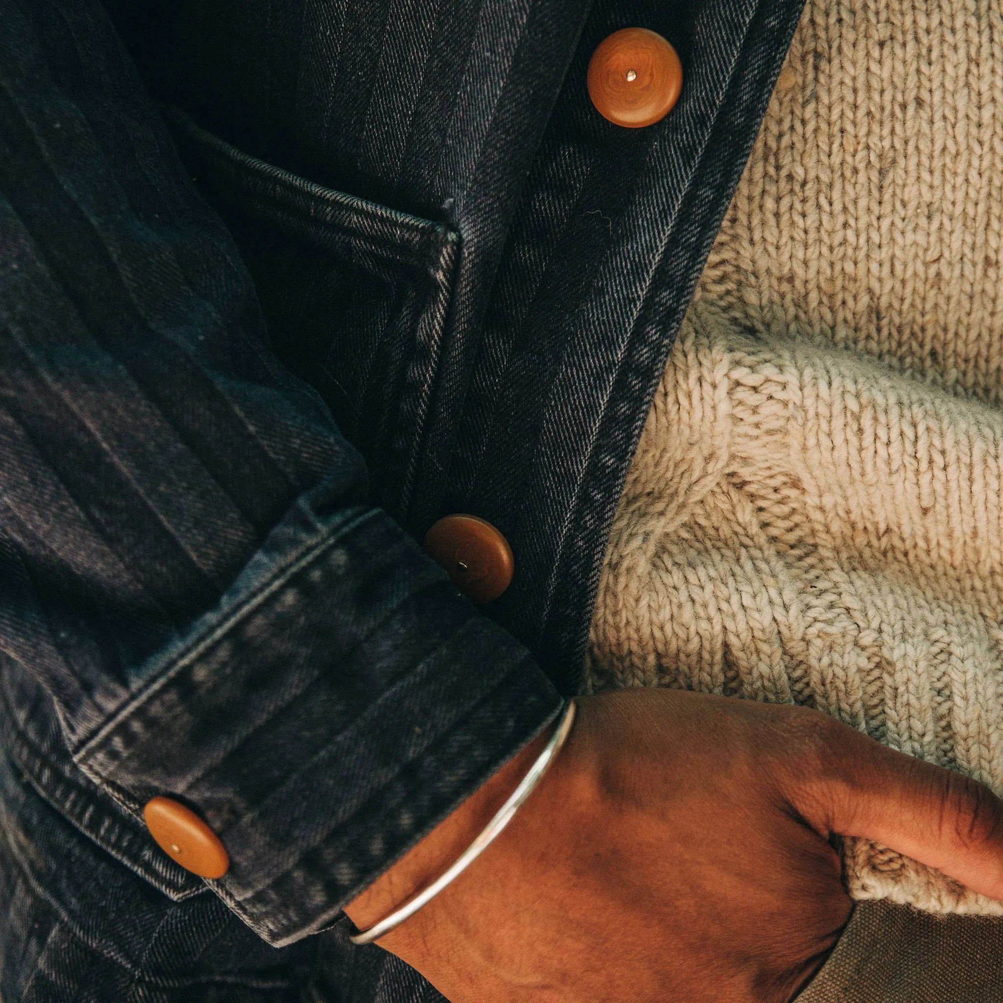 The Ojai Jacket in Washed Indigo Herringbone sold by Taylor Stitch product image thumbnail 4