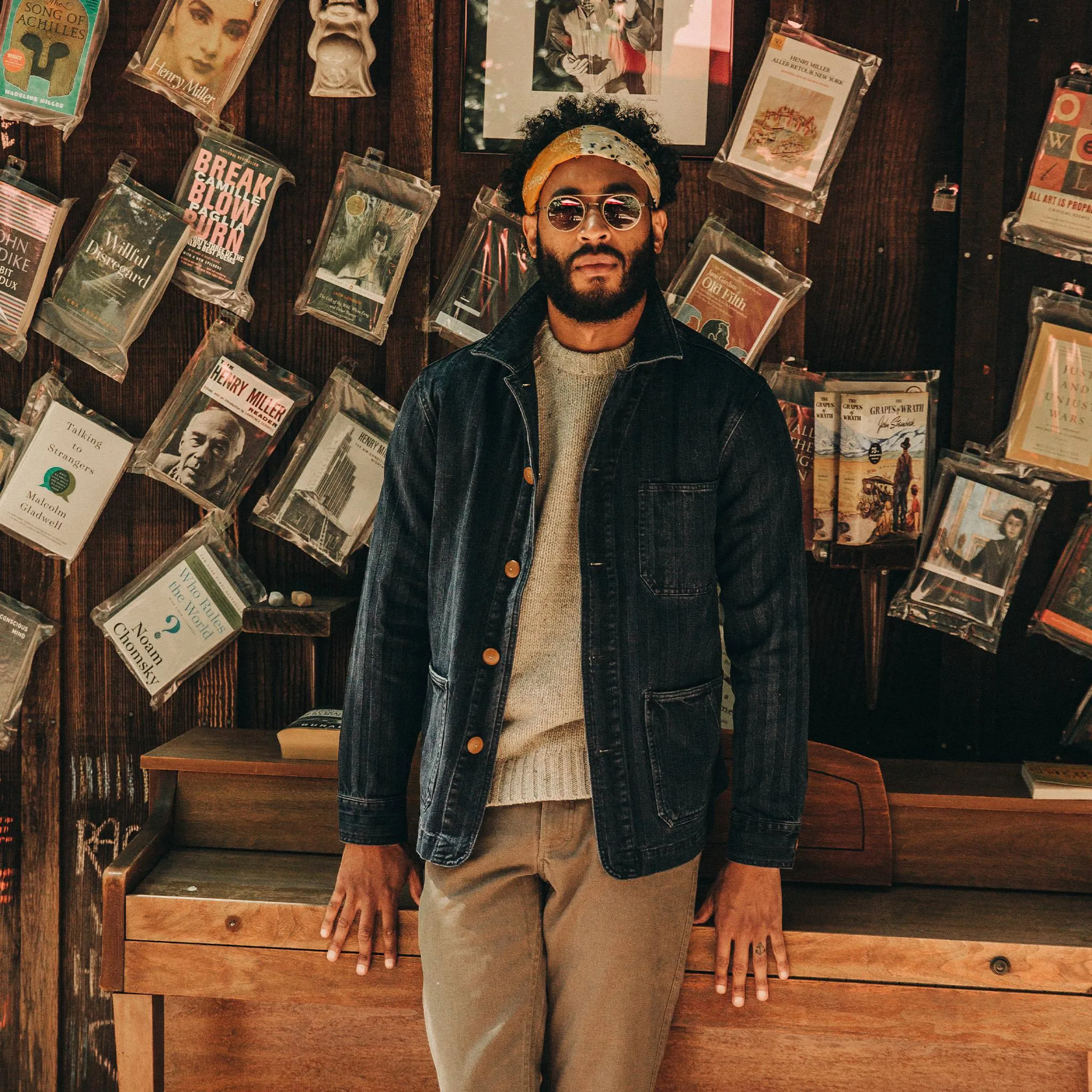 The Ojai Jacket in Washed Indigo Herringbone sold by Taylor Stitch product image thumbnail 2