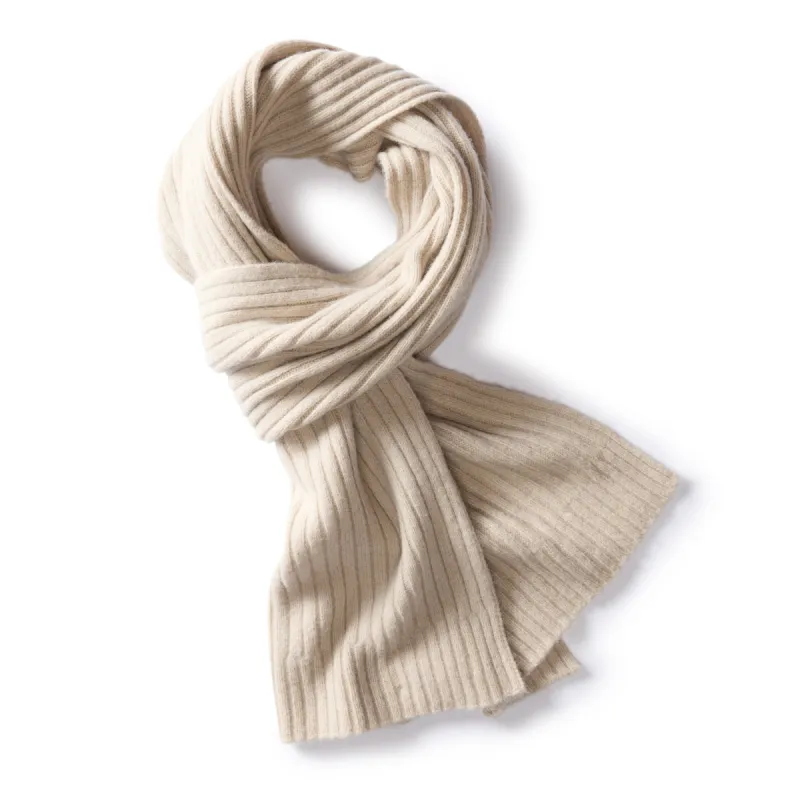 The Rib Scarf in Oat Heather sold by Taylor Stitch
