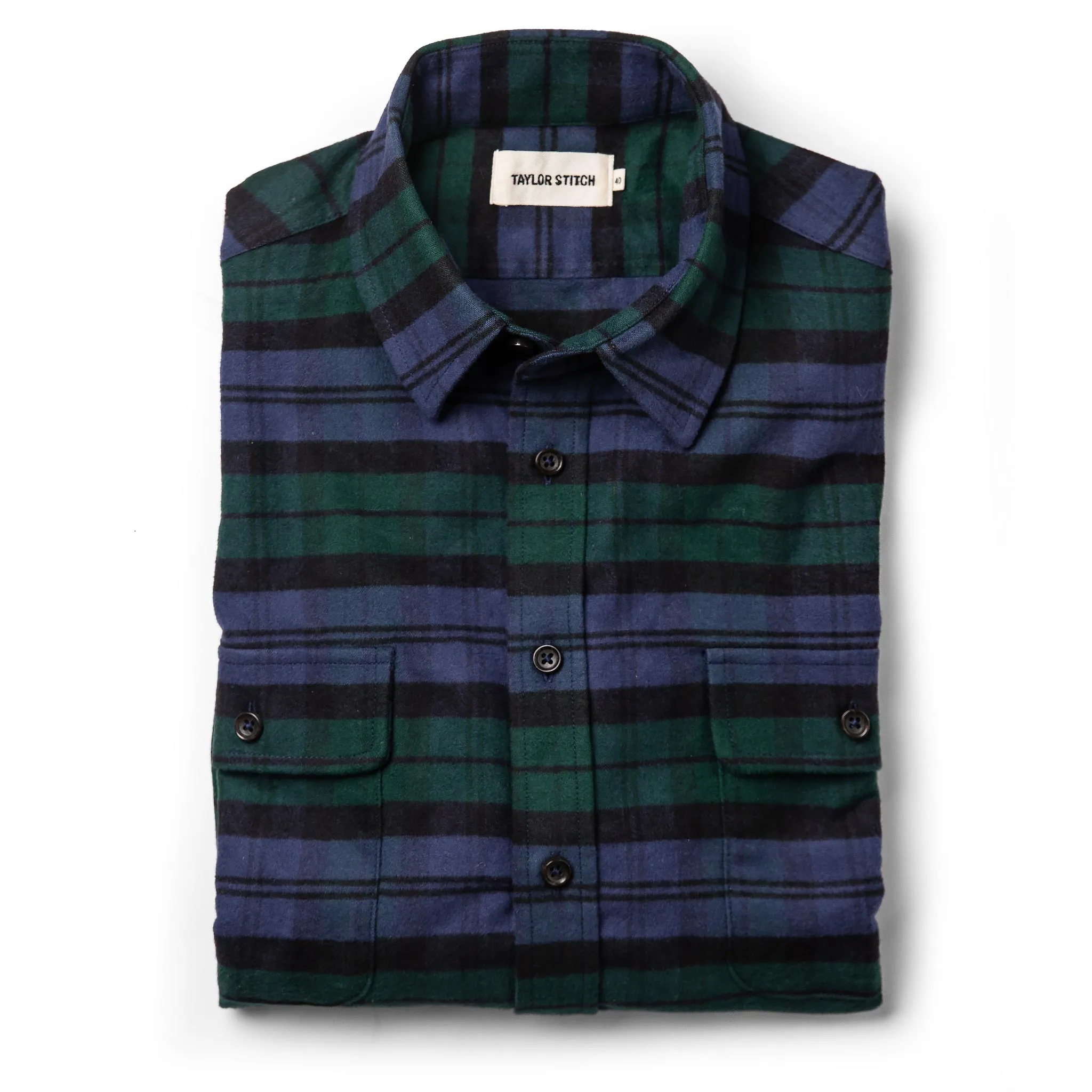 The Yosemite Shirt in Blackwatch Plaid sold by Taylor Stitch