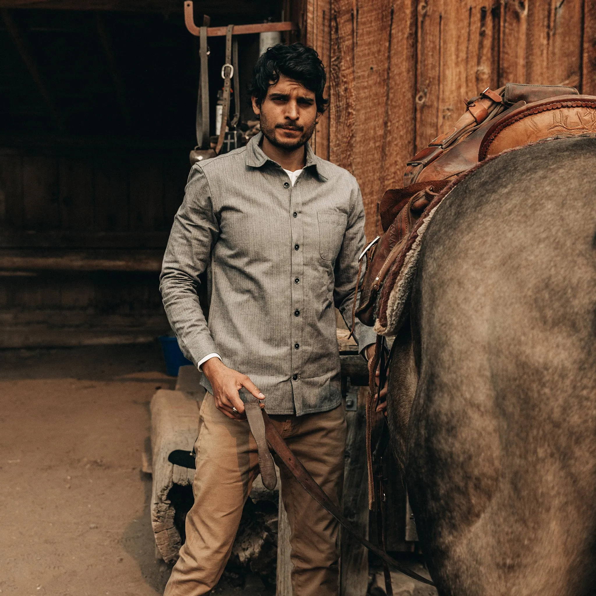 The Mechanic Shirt in Slate Herringbone sold by Taylor Stitch product image thumbnail 2