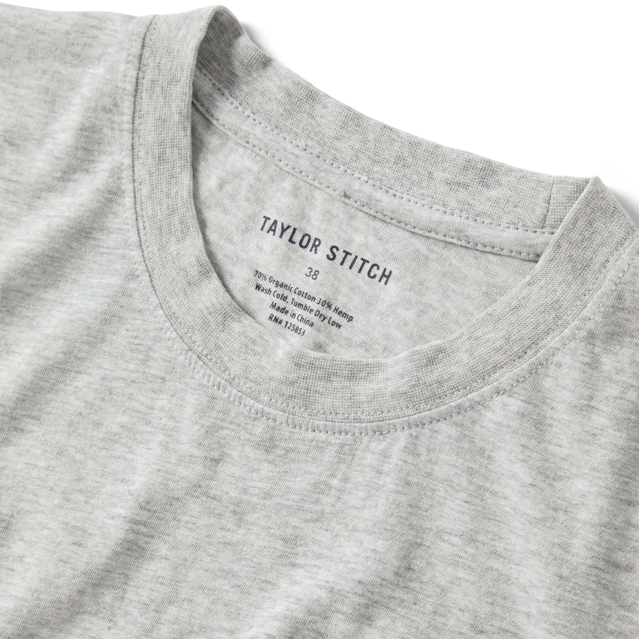 The Cotton Hemp Tee in Heather Grey sold by Taylor Stitch product image thumbnail 5