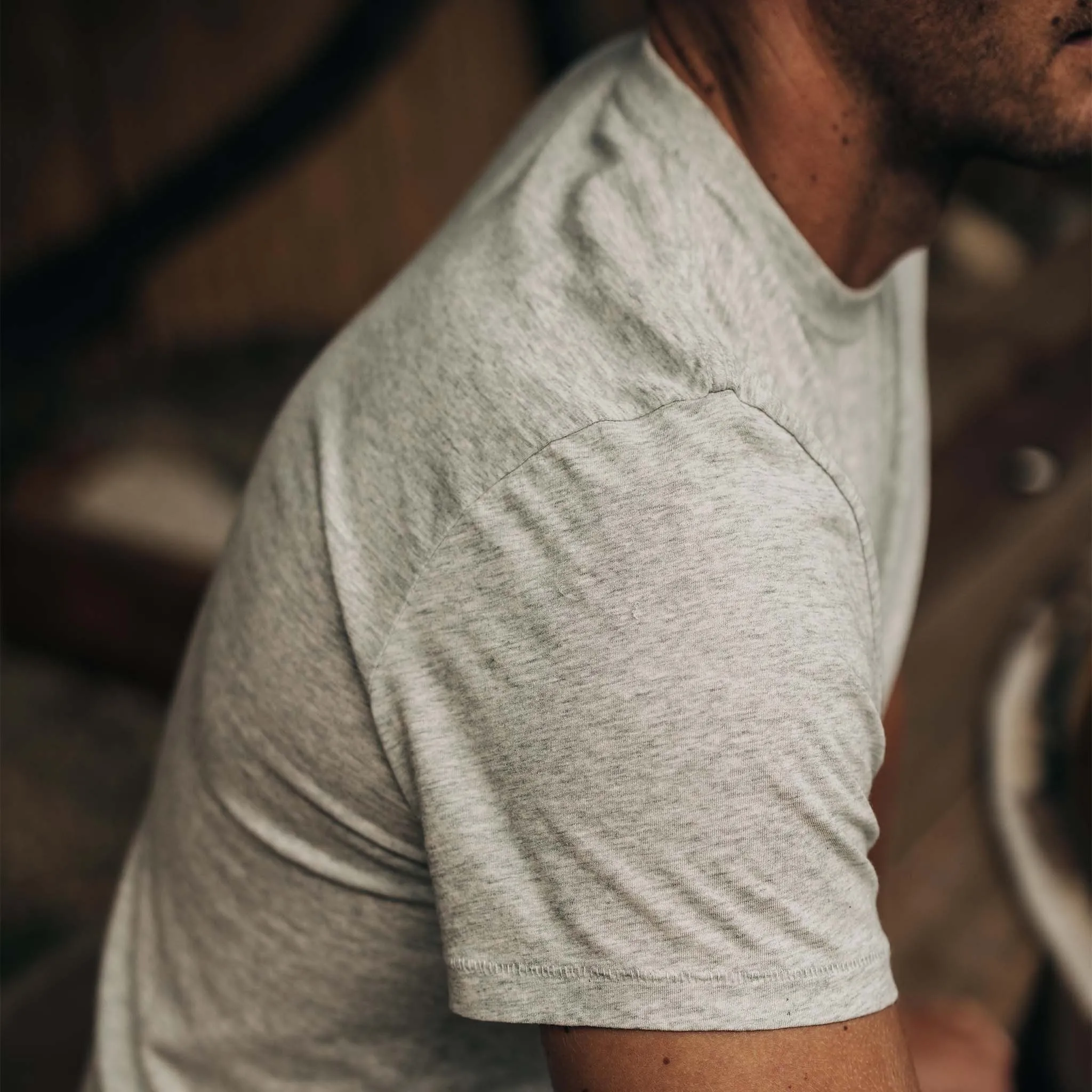 The Cotton Hemp Tee in Heather Grey sold by Taylor Stitch product image thumbnail 3