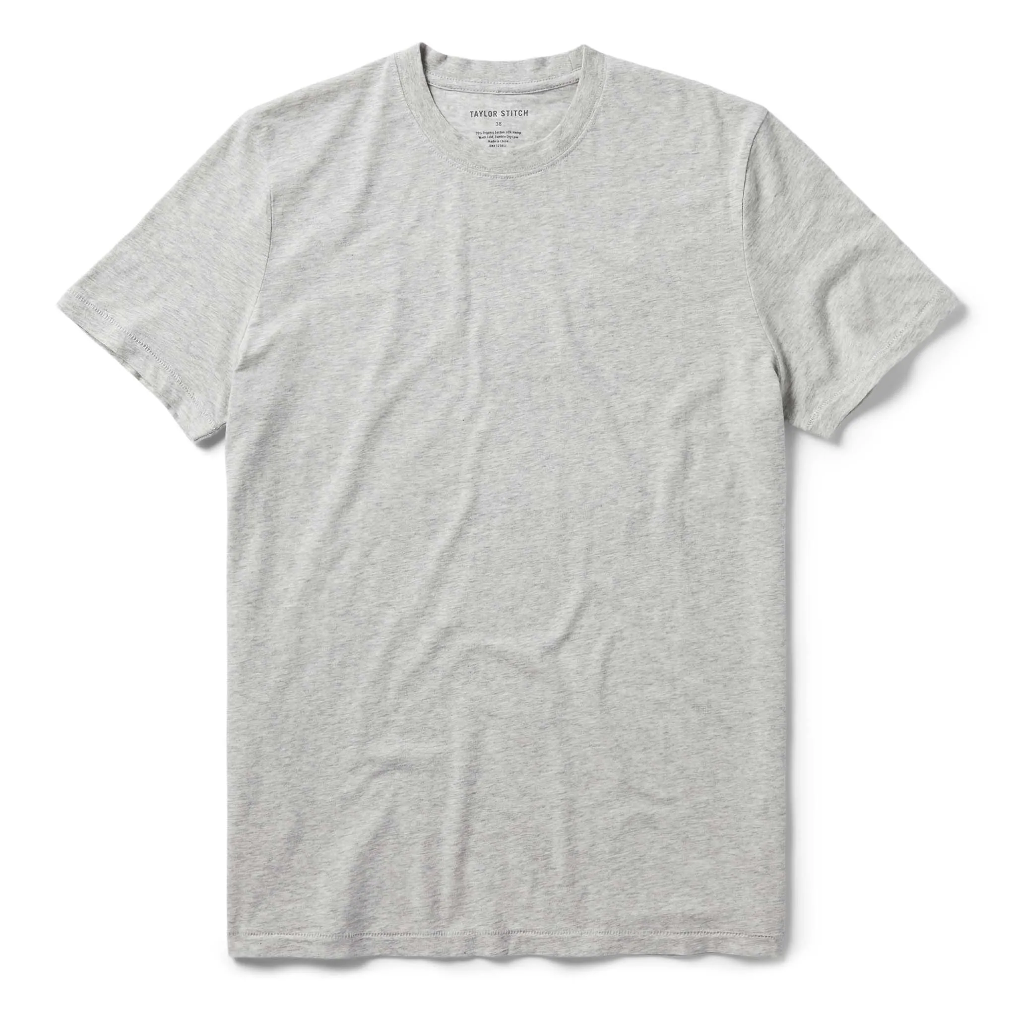 The Cotton Hemp Tee in Heather Grey sold by Taylor Stitch